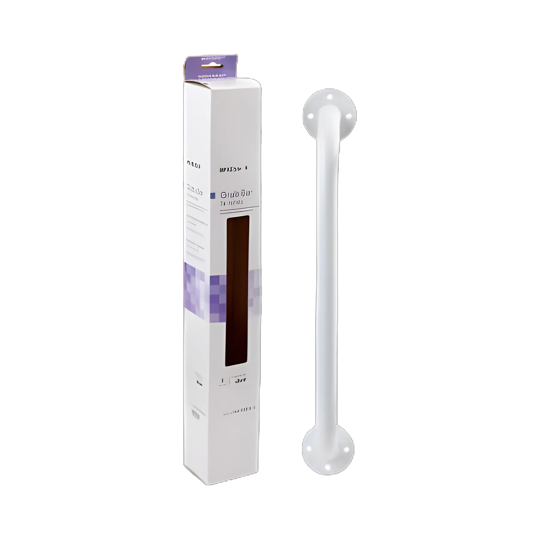 McKesson White Steel Wall Grab Bar - Safety and Support for Bathrooms and More