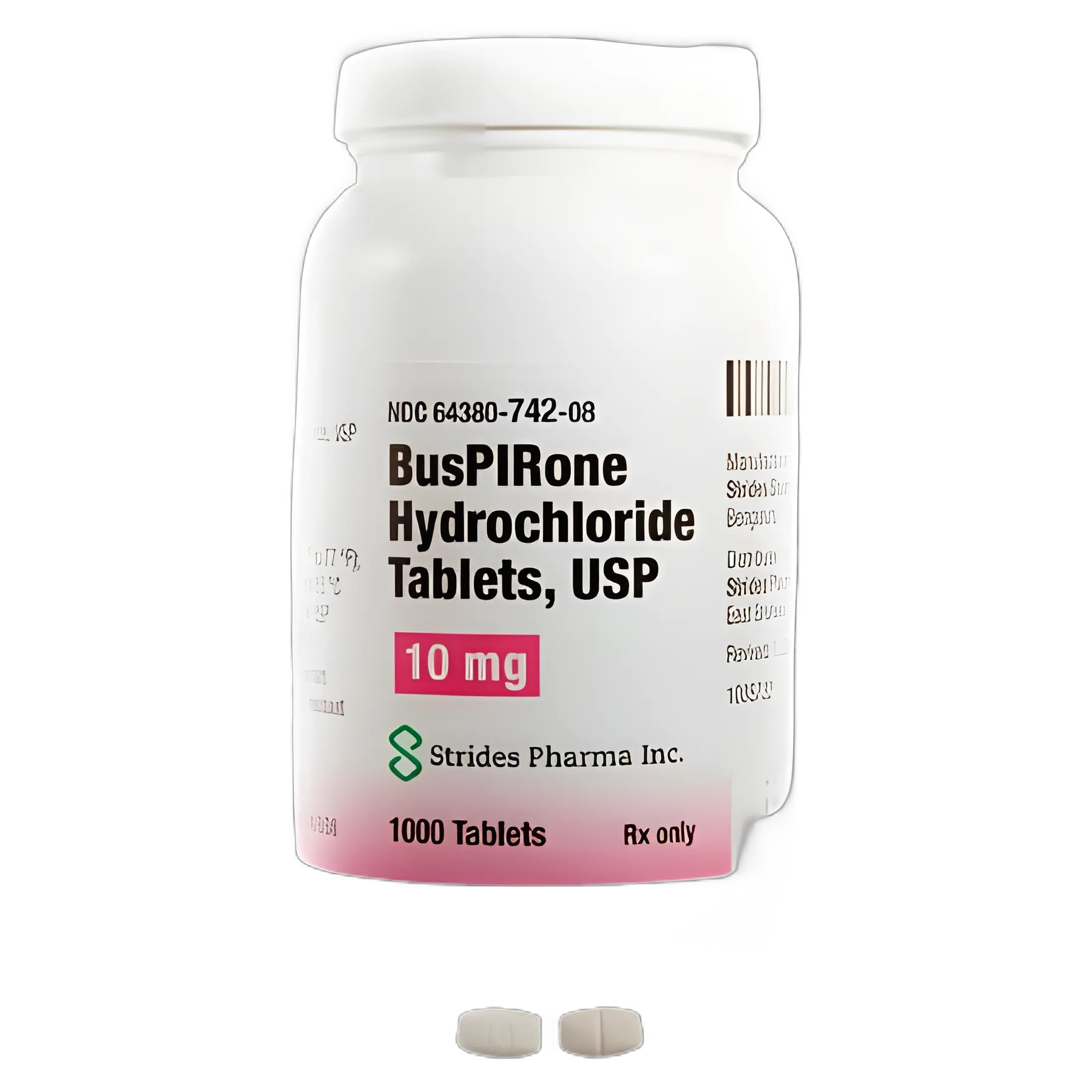 Buspirone HCl 10 mg Tablets | Bottle of 1,000 | Strides Pharma | Anxiety Treatment
