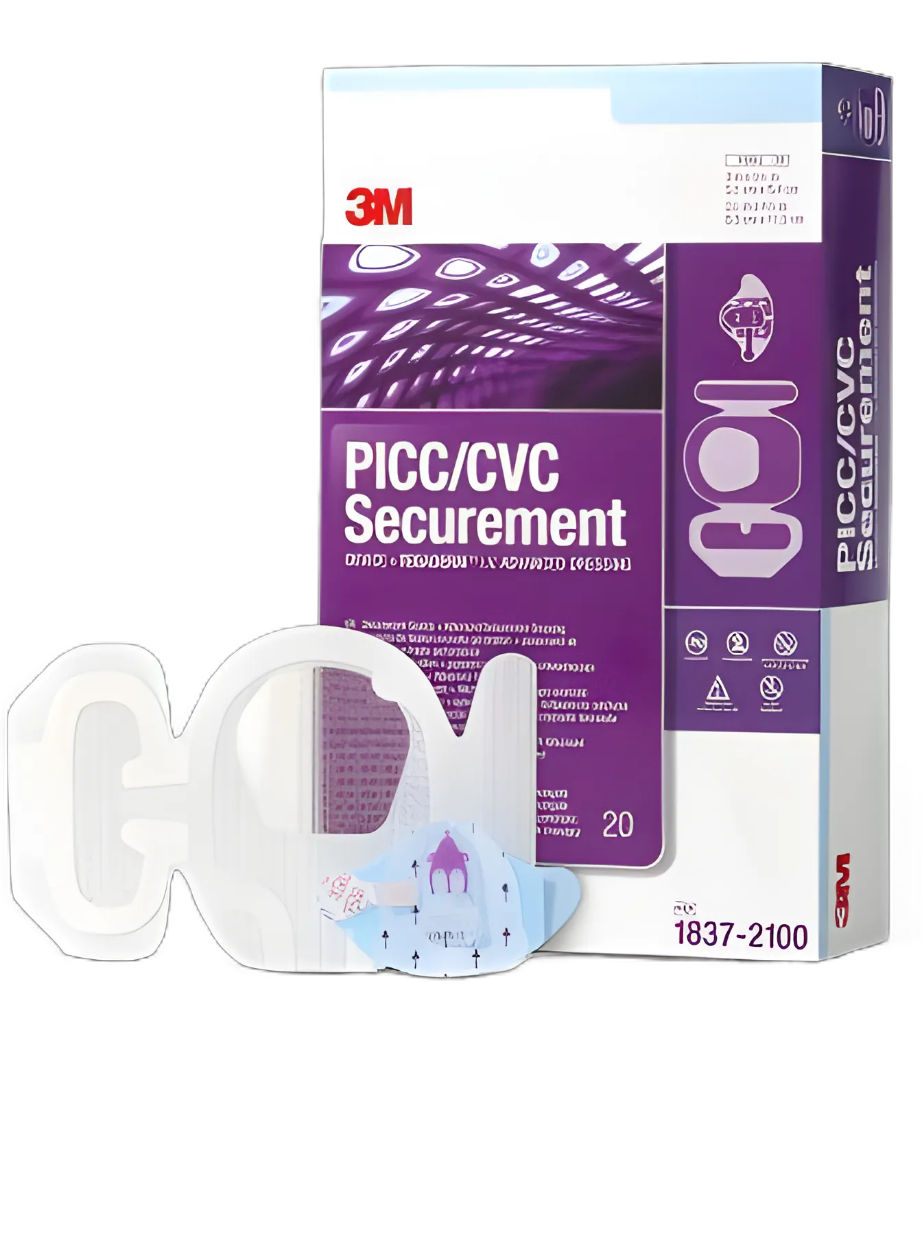 PICC/CVC Securement Device + Tegaderm™ I.V. Advanced Securement Dressing 3M™ Tegaderm™ Film 3-1/2 X 4-1/2 Inch Sterile