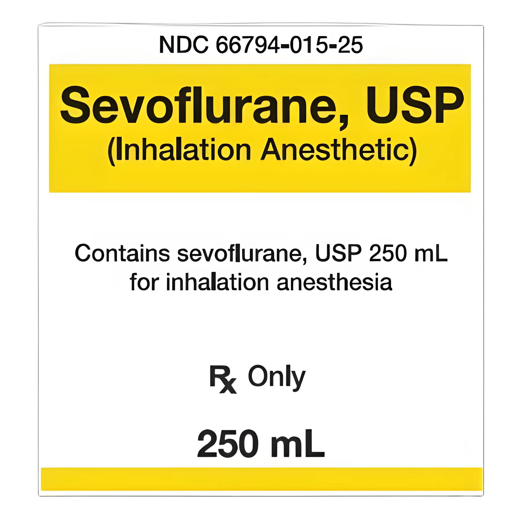 Sevoflurane 100% Liquid Bottle 250 mL - 66794001525