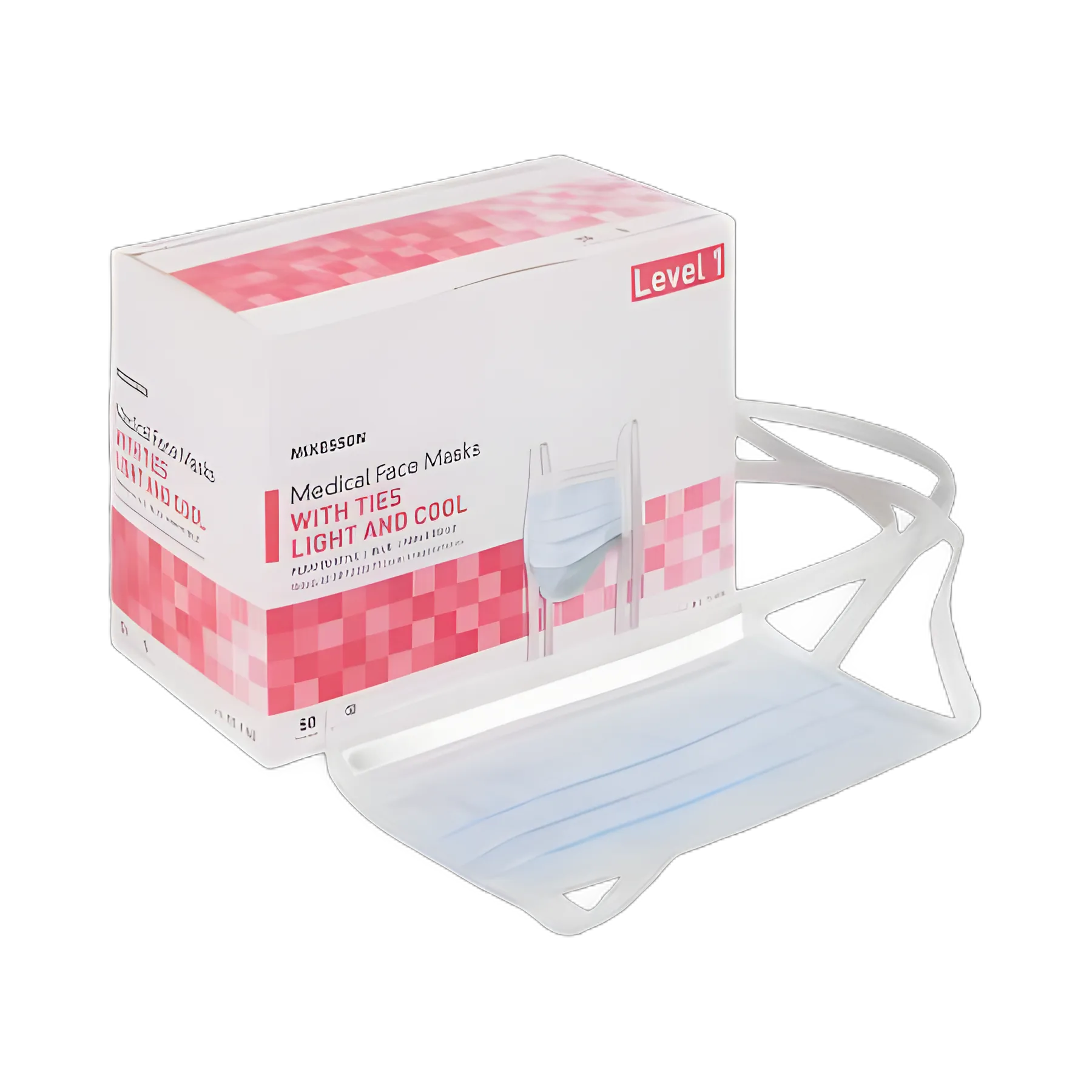 Surgical Mask McKesson Pleated Tie Closure One Size Fits Most Blue NonSterile ASTM Level 1 Adult - 91-1100