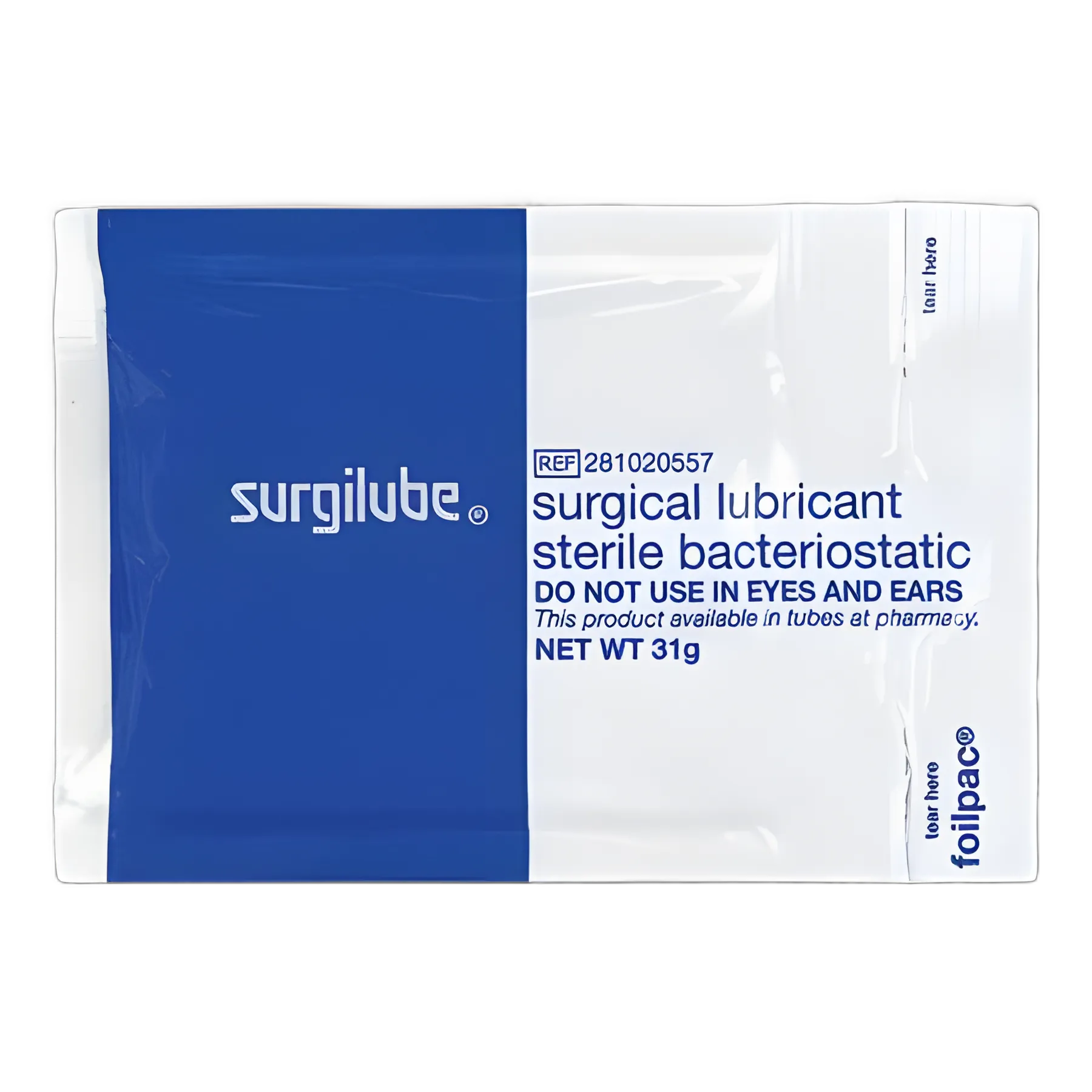 Surgilube Carbomer-Free Lubricating Jelly 31g Sterile Packet