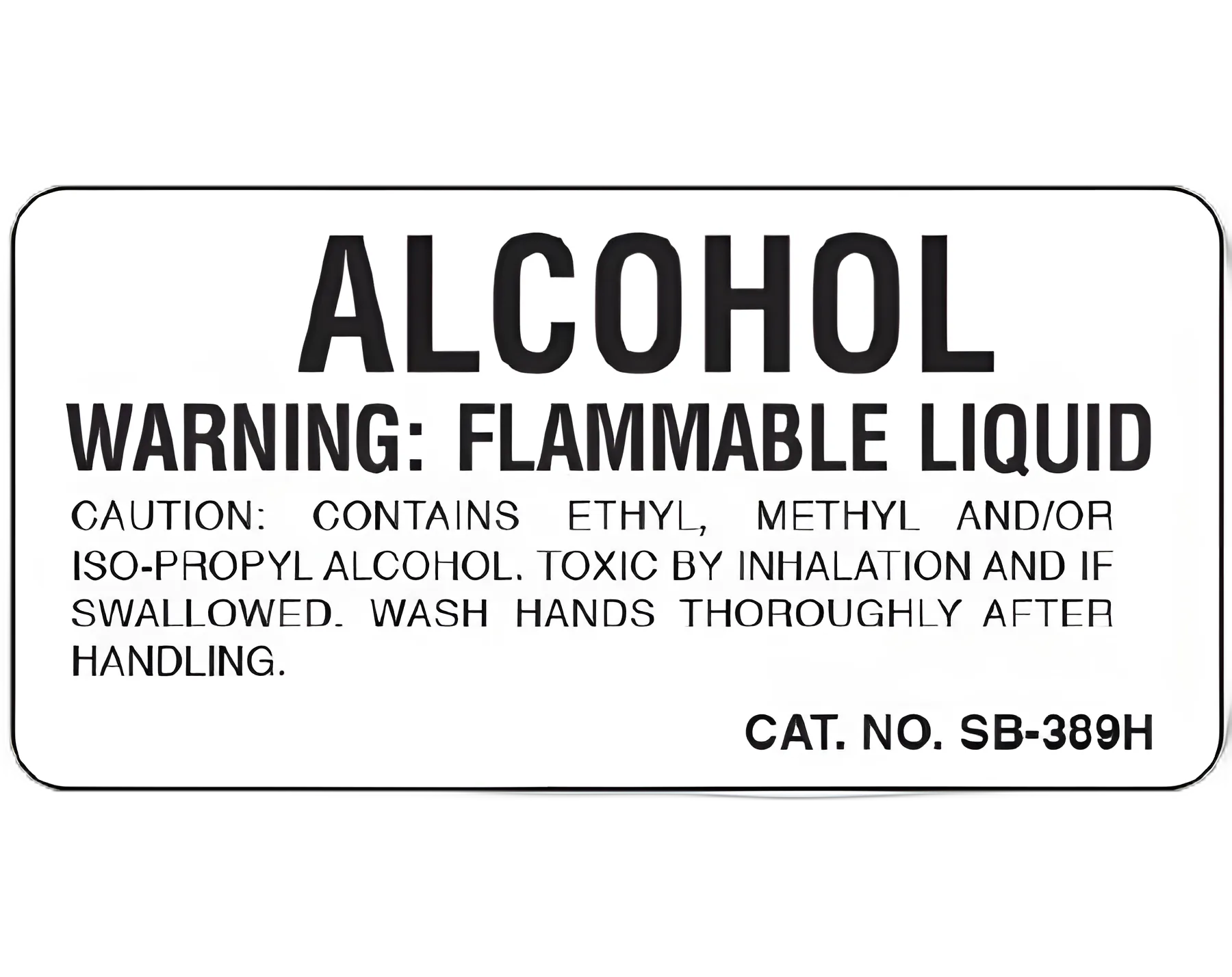 Shamrock Scientific Alcohol Warning Auxiliary Label, Flammable Liquid Caution, 1x2 Inch, White Paper