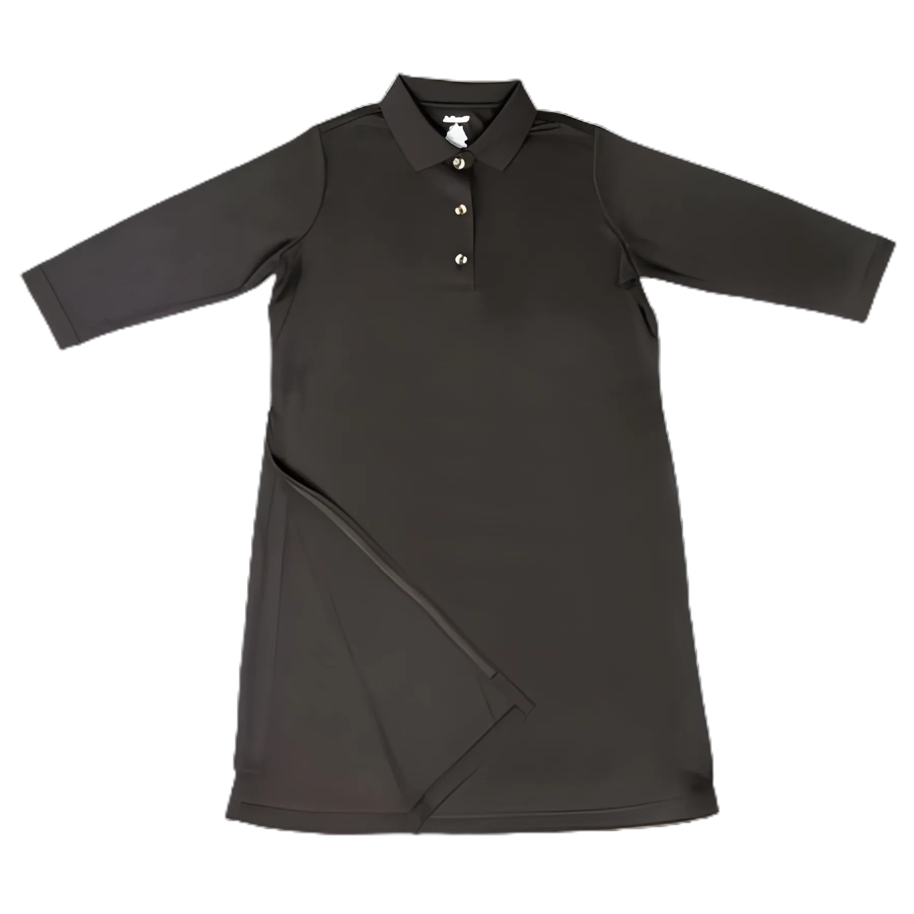 Narrative Apparel Polo Dress 3/4 Sleeve Black X-Small for Medical Professionals