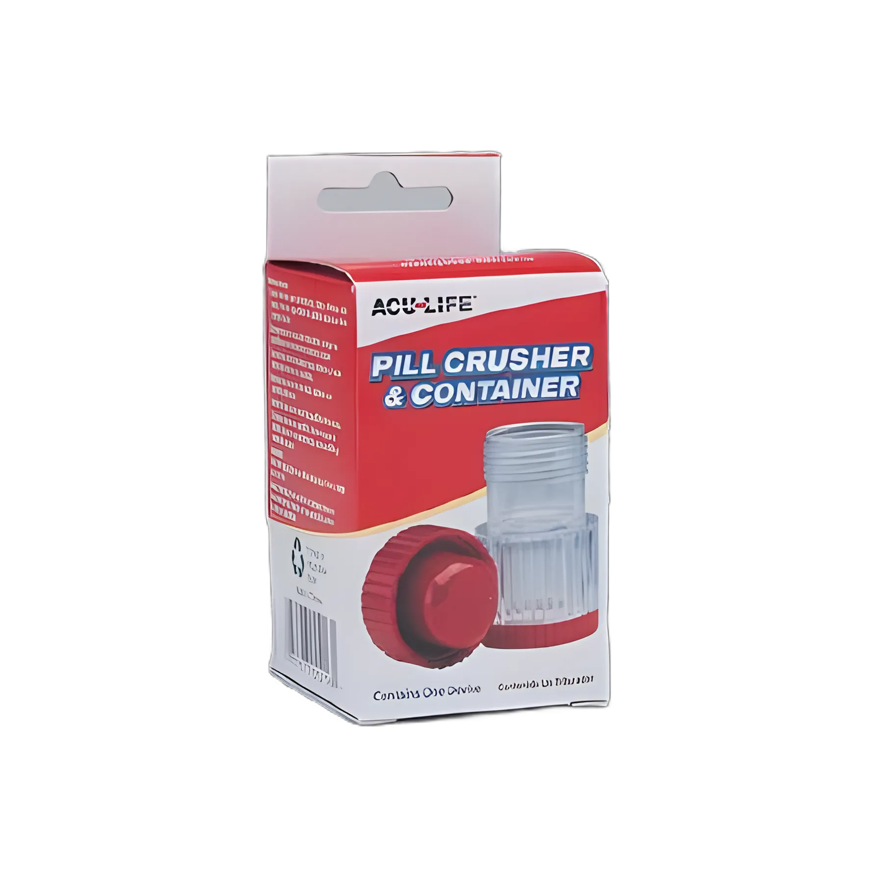 Acu-Life Hand Operated Pill Crusher - Red/Clear, Easy Powder Conversion