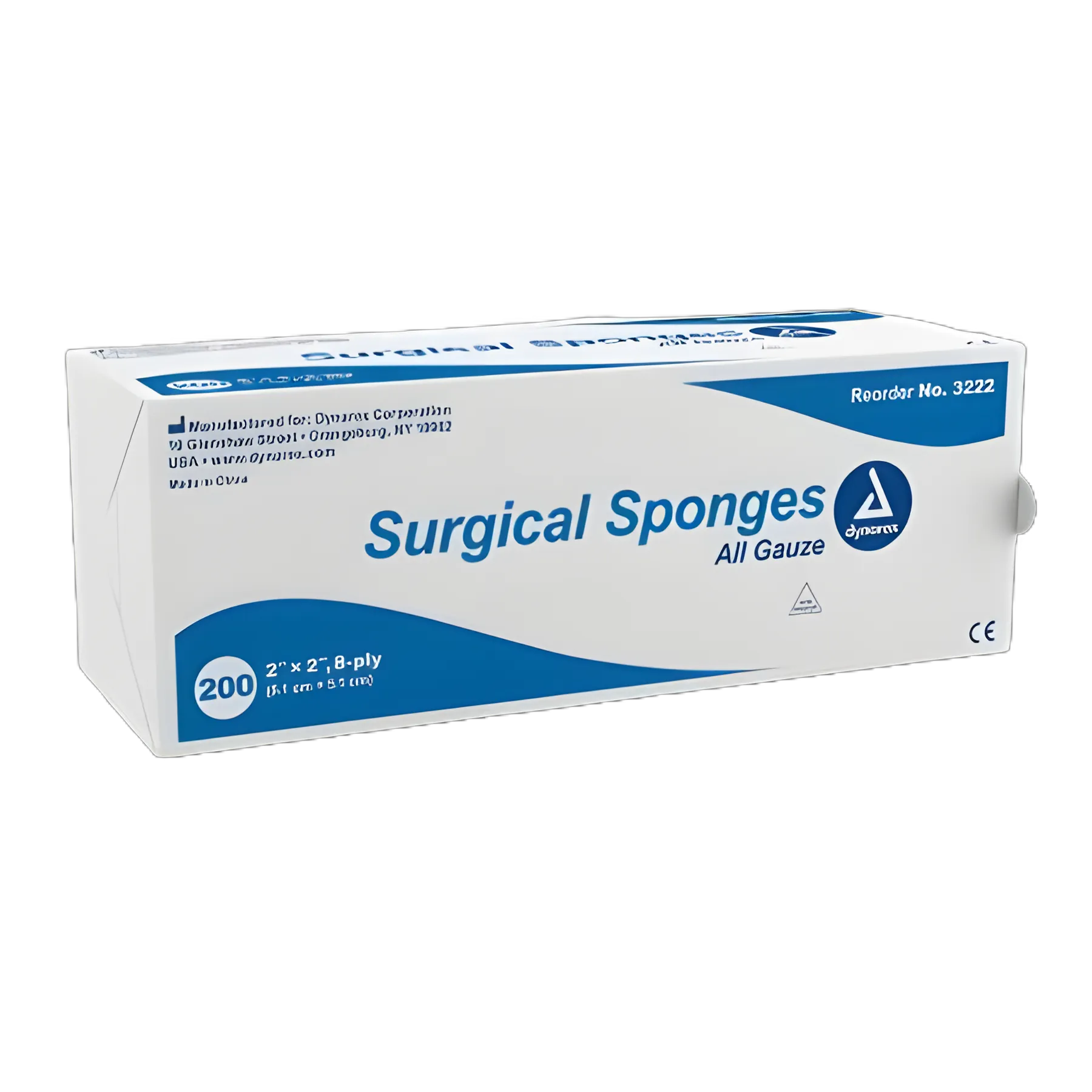 Gauze Sponge Dynarex® 2 X 2 Inch 200 per Pack NonSterile 8-Ply Square