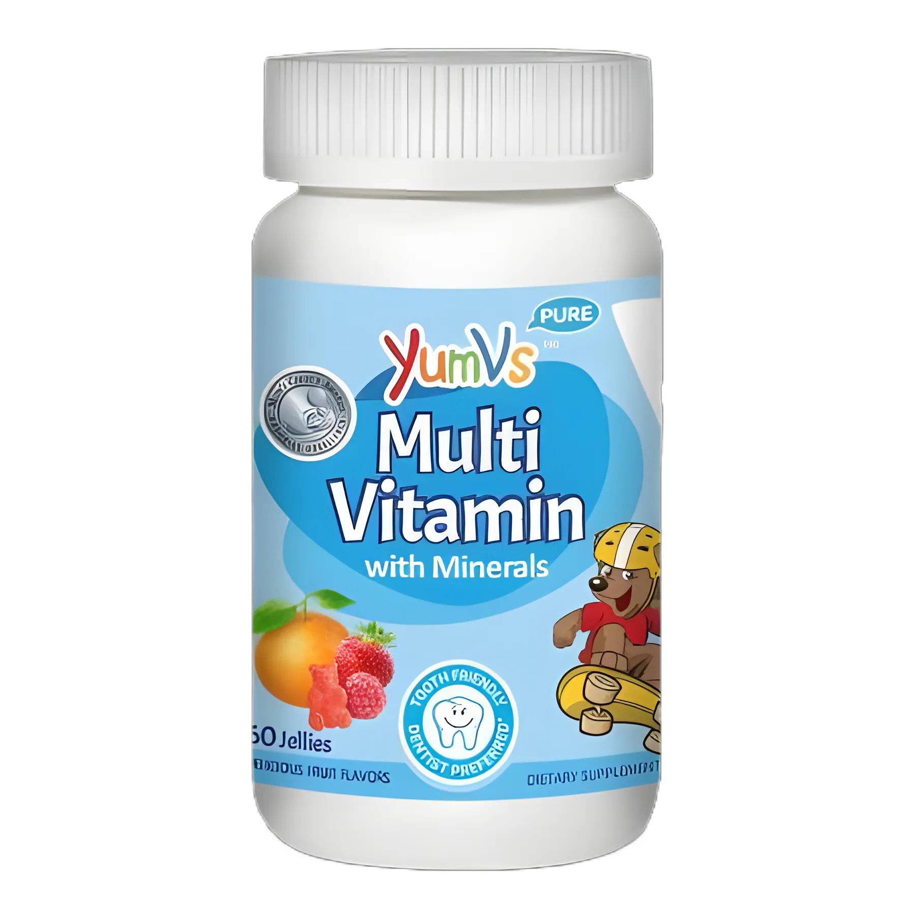 YumV's™ Gummy Multivitamin Supplement, 60 Assorted Fruit Flavors - Comprehensive Daily Vitamins