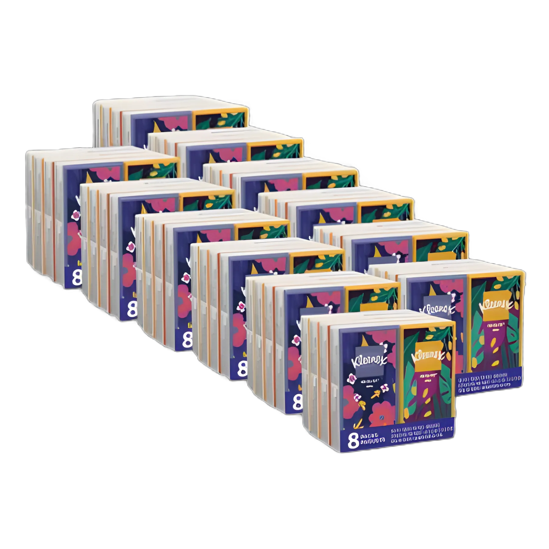 Kleenex® On The Go Packs Facial Tissues, 3-Ply, White - 10 Sheets/Pouch, 8 Pouches/Pack