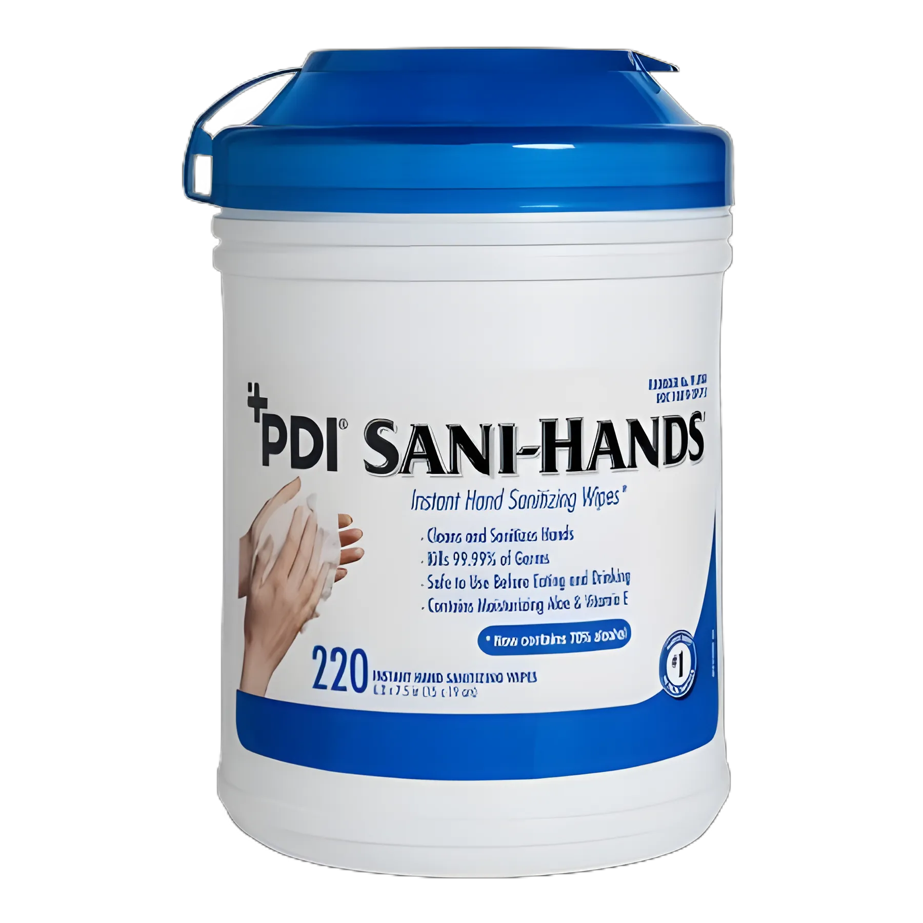 Hand Sanitizing Wipe Sani-Hands® 220 Count Ethyl Alcohol Wipe Canister
