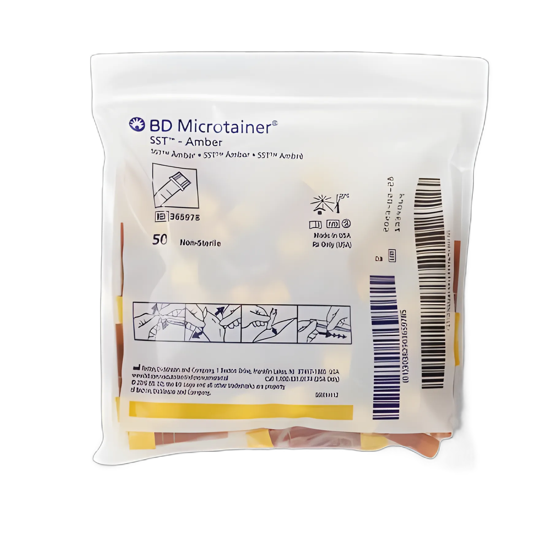 BD Microtainer® SST™ Capillary Blood Collection Tube Clot Activator / Separator Gel Additive 400 µL to 600 µL BD Microgard™ Closure Plastic Tube - 365978