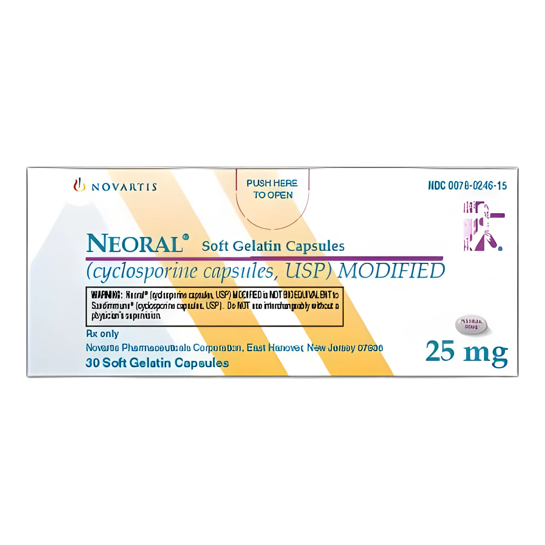 Neoral® Cyclosporine, Modified 25 mg Capsule Blister Pack 30 Capsules
