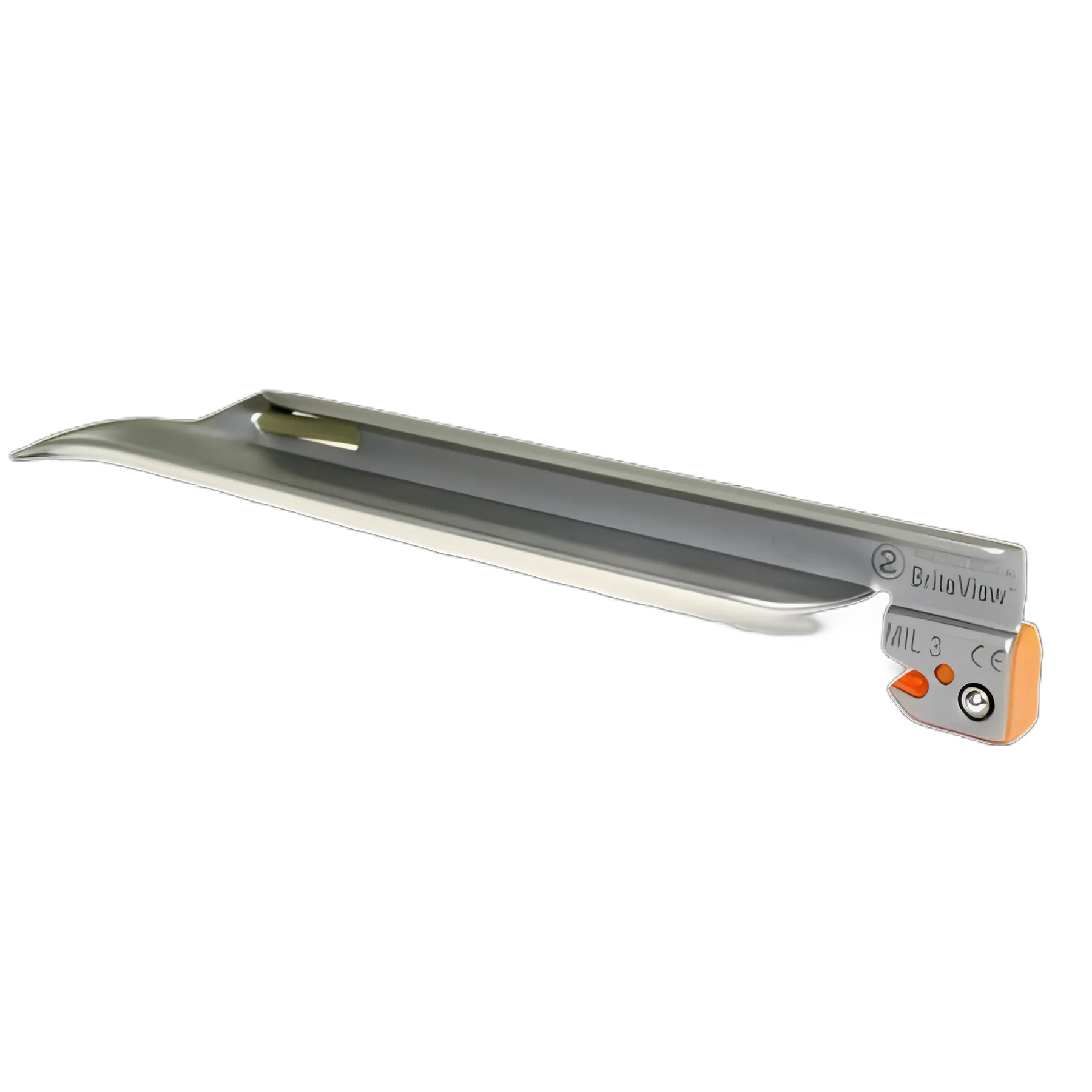 BriteView® Miller Size 3 Medium Adult Laryngoscope Blade - Stainless Steel