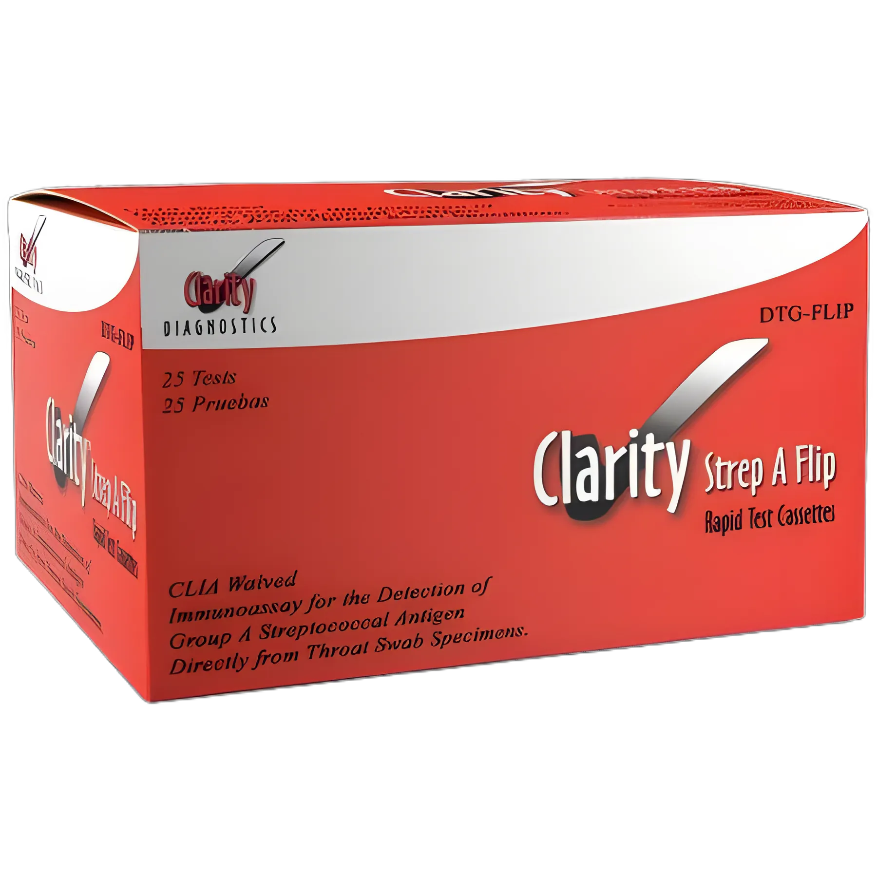Clarity® Throat Swab 25 Swabs per Pack Streptococcus Group A Test