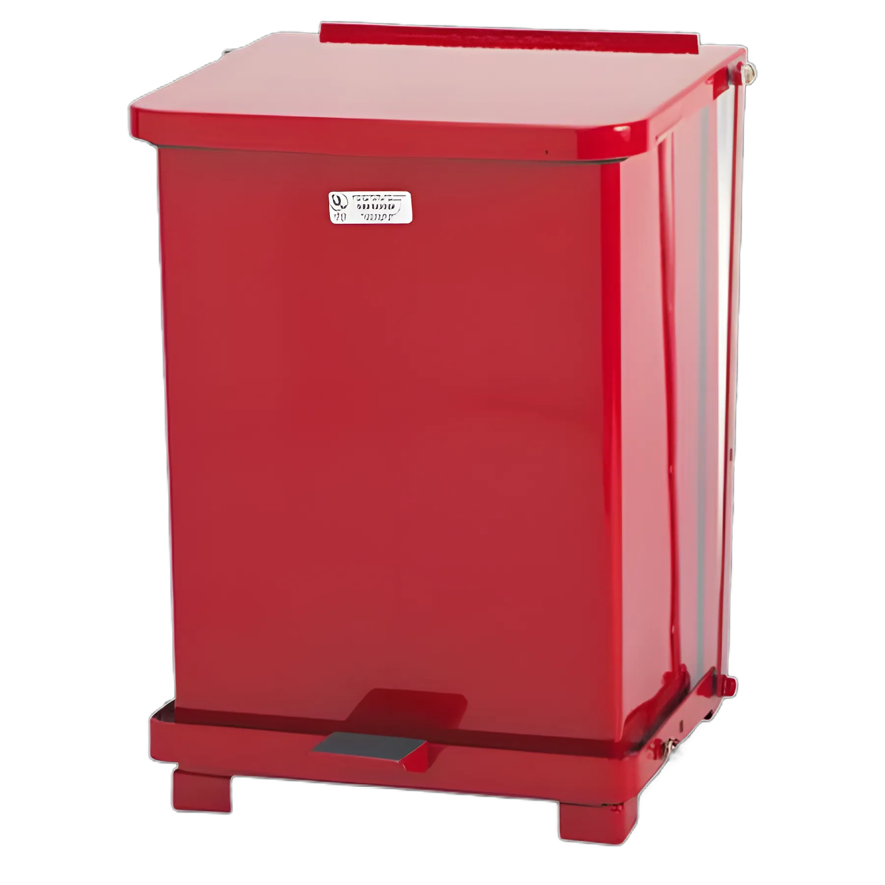Rubbermaid Commercial Defenders 4-Gallon Heavy-Duty Steel Step Trash Can for Biohazardous Waste Disposal, Red