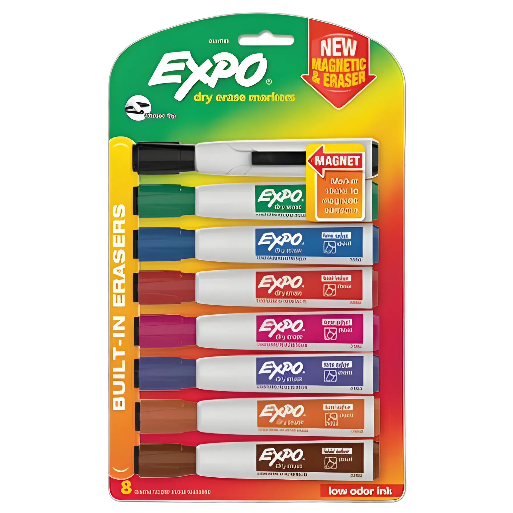 Magnetic Dry Erase Markers for Medical & Healthcare Settings, Broad Chisel Tip, Assorted Colors, 8/Pack