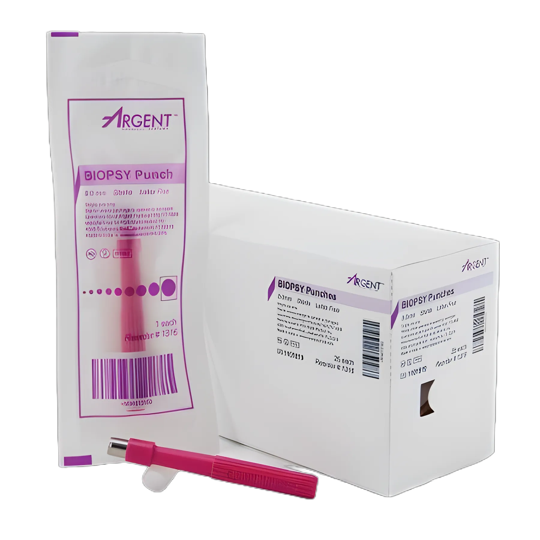 McKesson Argent™ Dermal Biopsy Punch 8 mm - Seamless, Safety-Capped