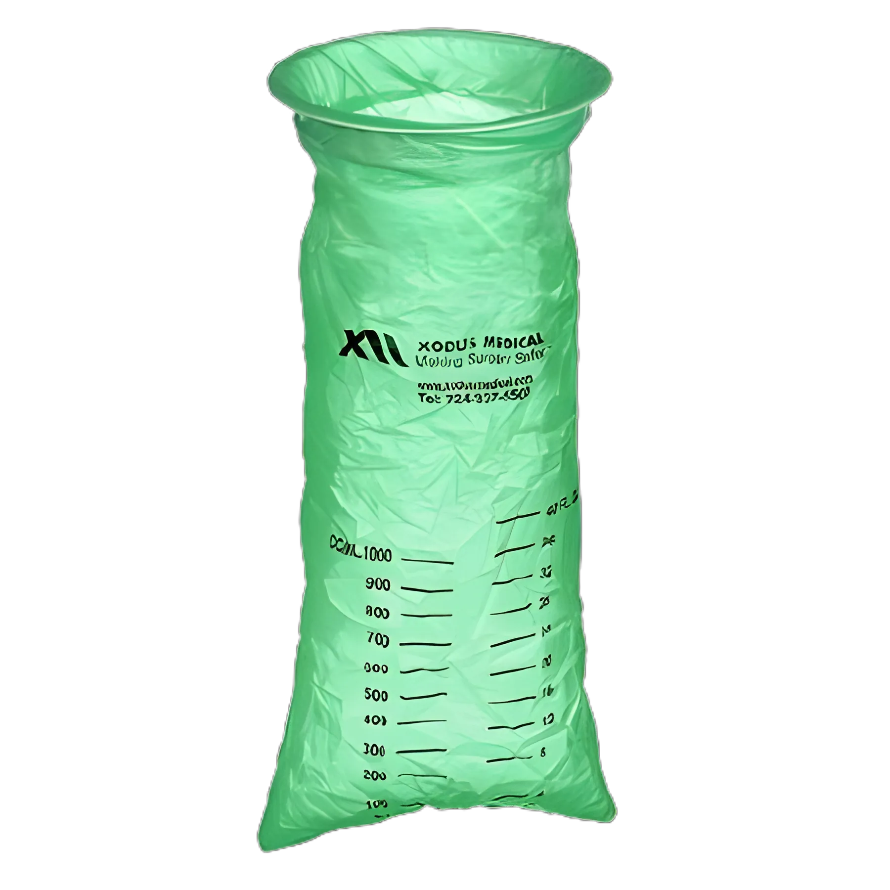 40 oz. Green Emesis Bag for Infection Control by Xodus Medical