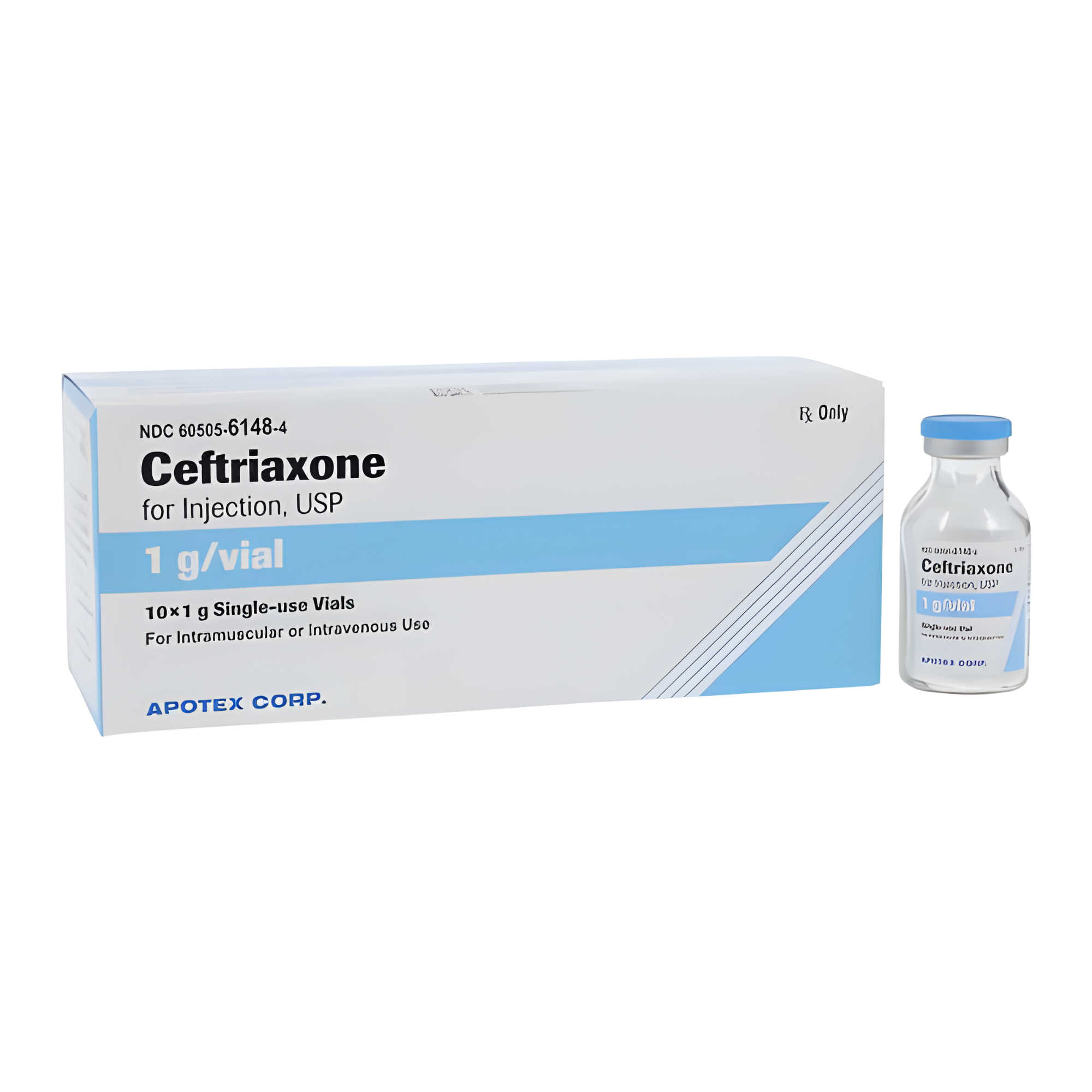 CEFTRIAXONE 1 GM SDV 10 (10/BX)