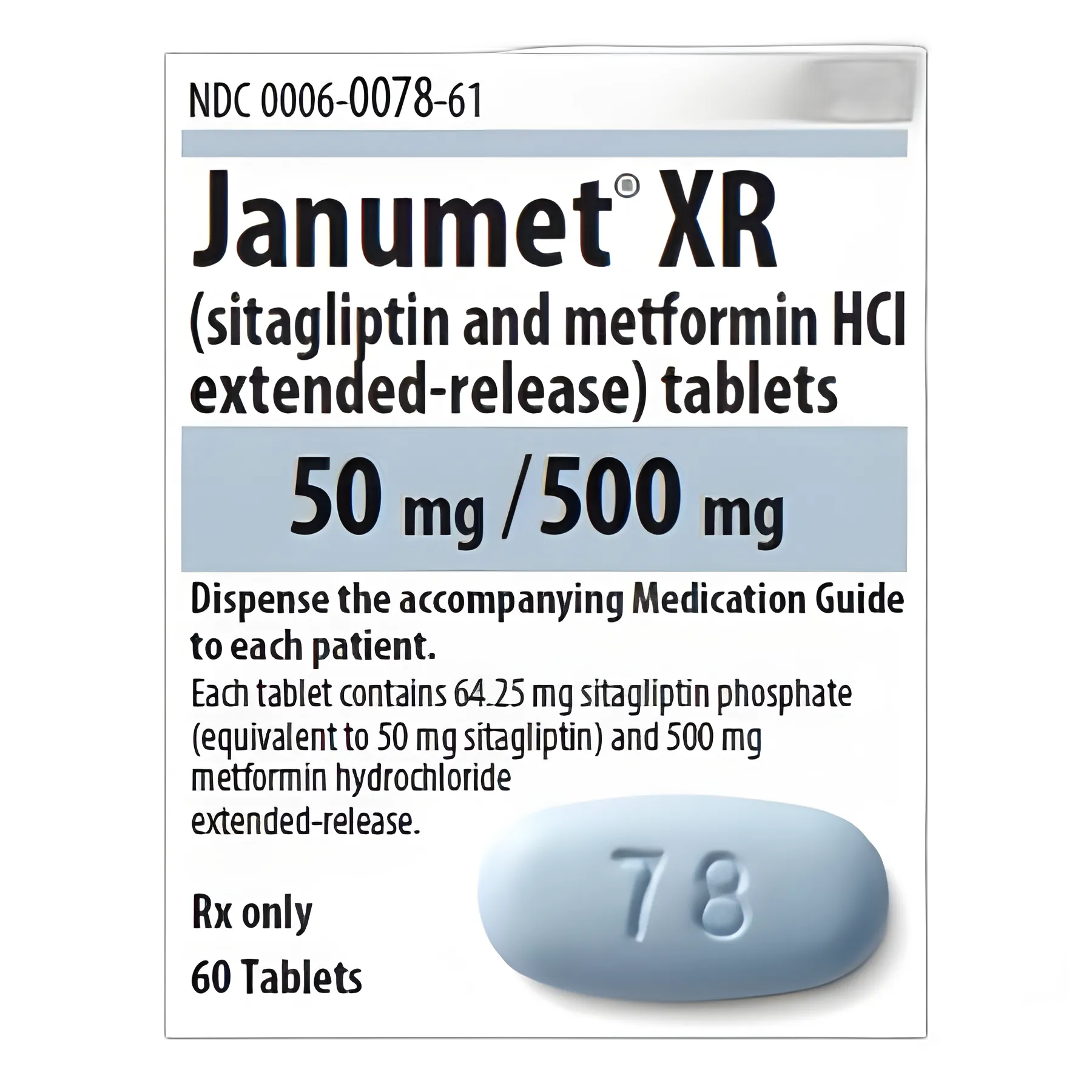Janumet® XR Sitagliptin / Metformin HCl 50 mg - 500 mg Tablet Bottle 60 Tablets