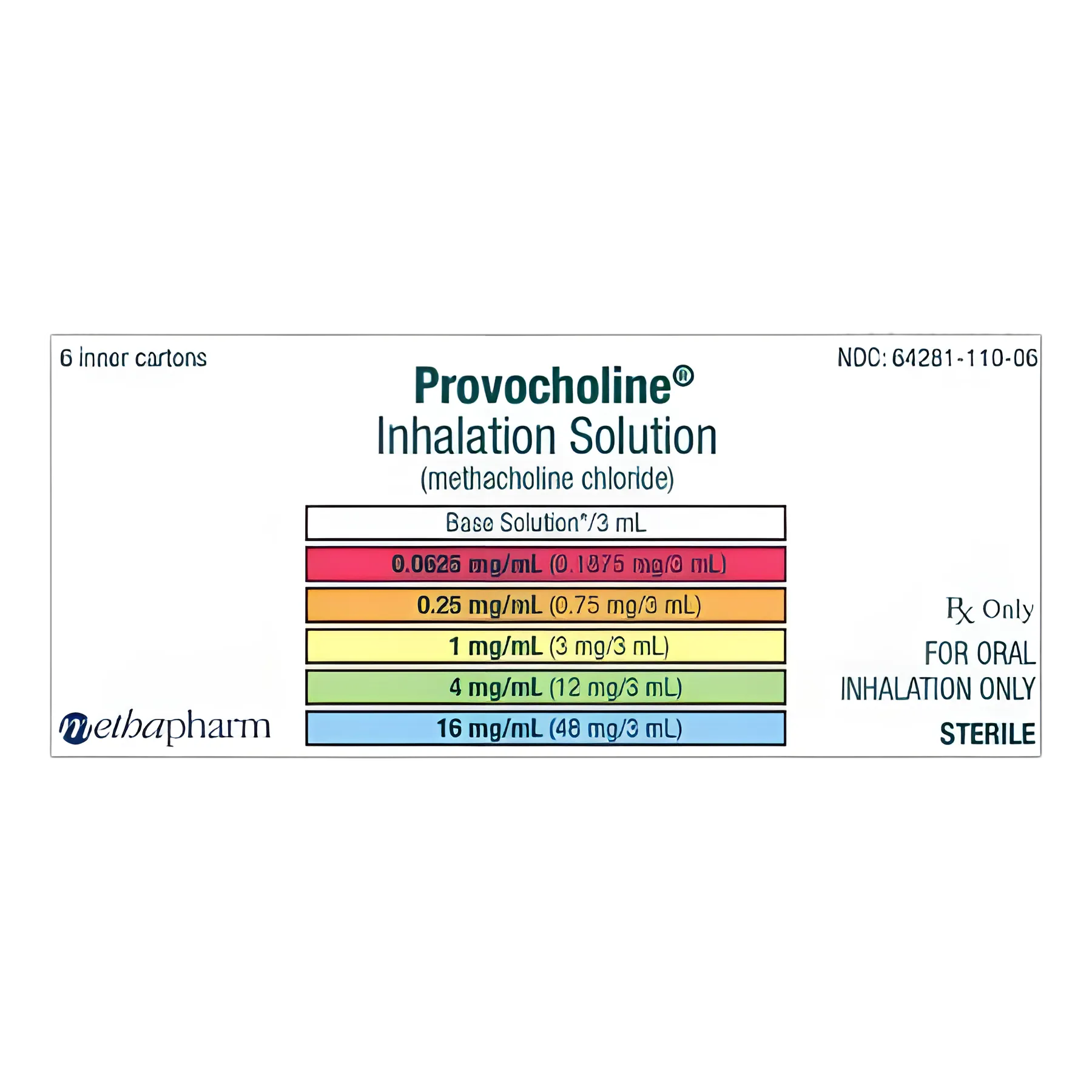 Provocholine® Methacholine Chloride 0-48 mg / 3 mL Solution Nebulizer Vial
