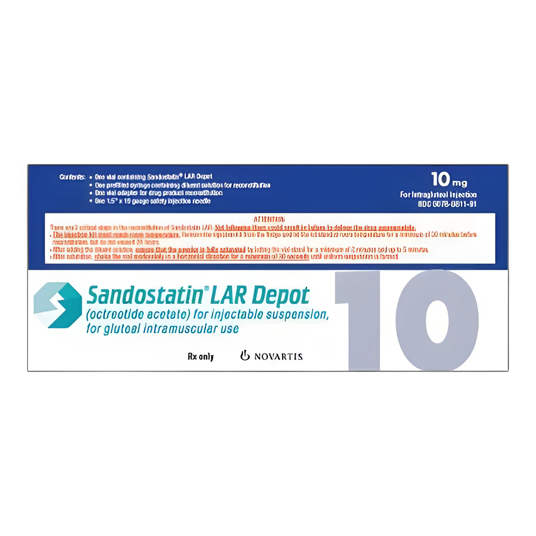 Sandostatin LAR Depot 10 mg Injection Vial - Octreotide Acetate for Antidiarrheal Treatment