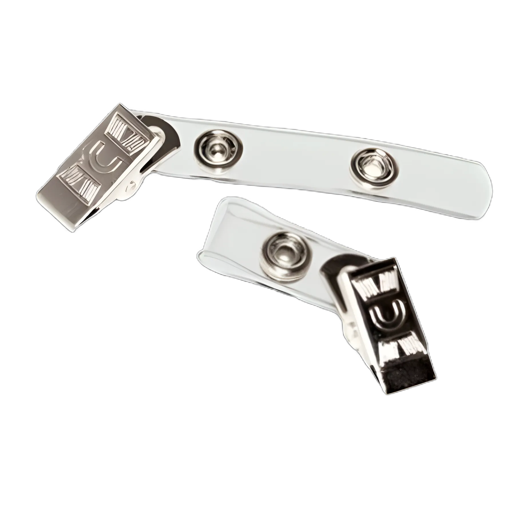 Badge Straps with Clips, 0.38" x 2.75", Clear, 100/Box