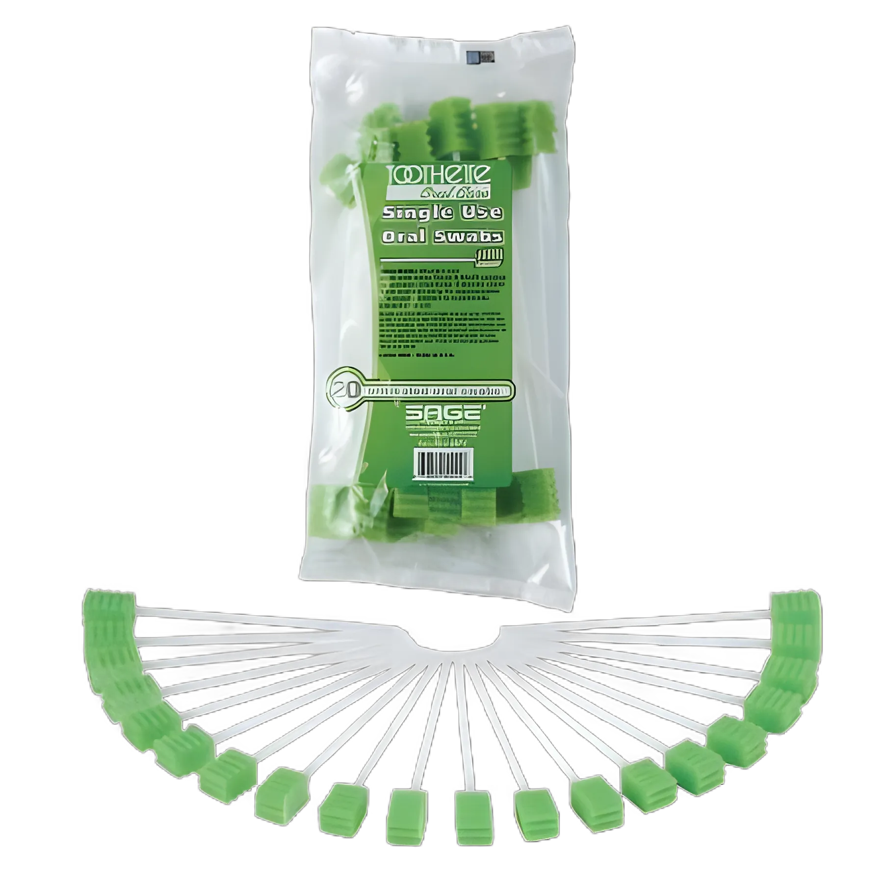 Oral Swab Toothette® Plus Untreated Foam Tip 20 per Pack