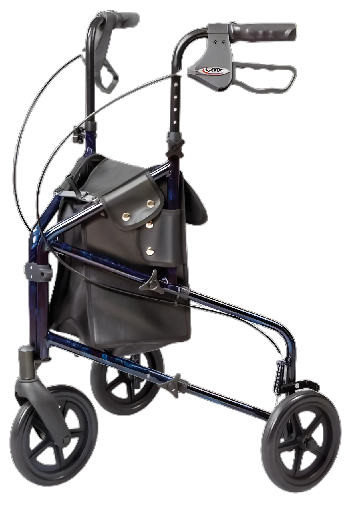 3 Wheel Rollator Carex® Marbled Blue Adjustable Height / Lightweight / Folding Aluminum Frame