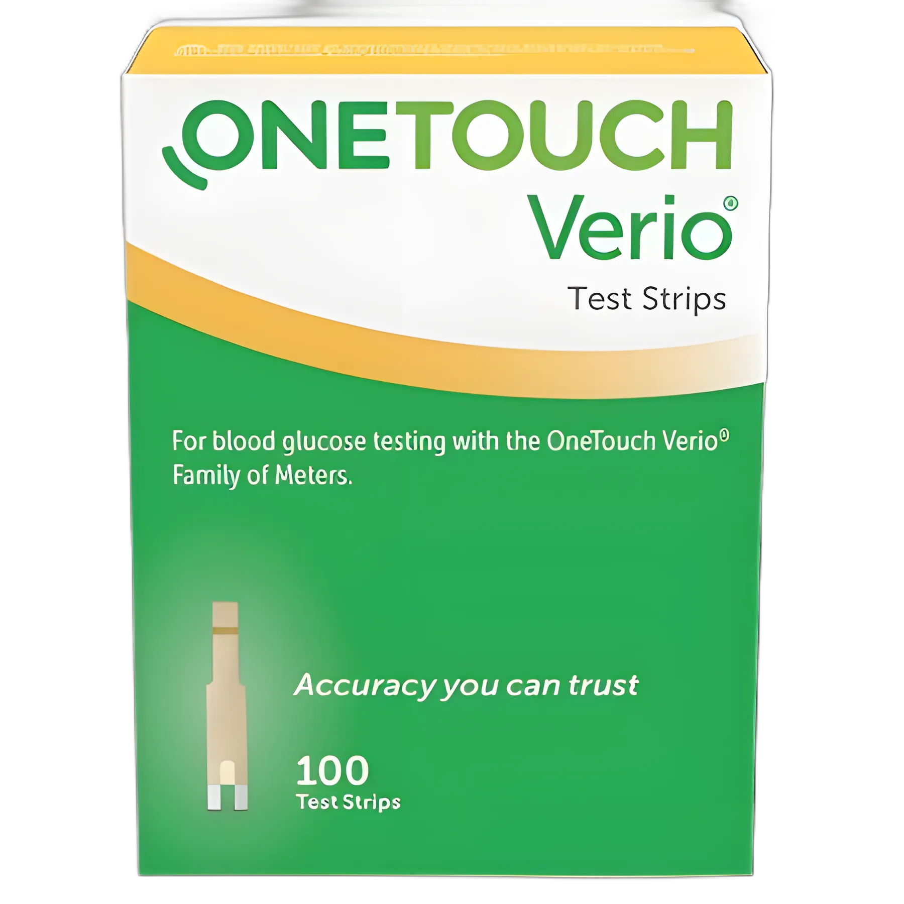 OneTouch Verio Blood Glucose Test Strips, 100-Pack - No Coding Required