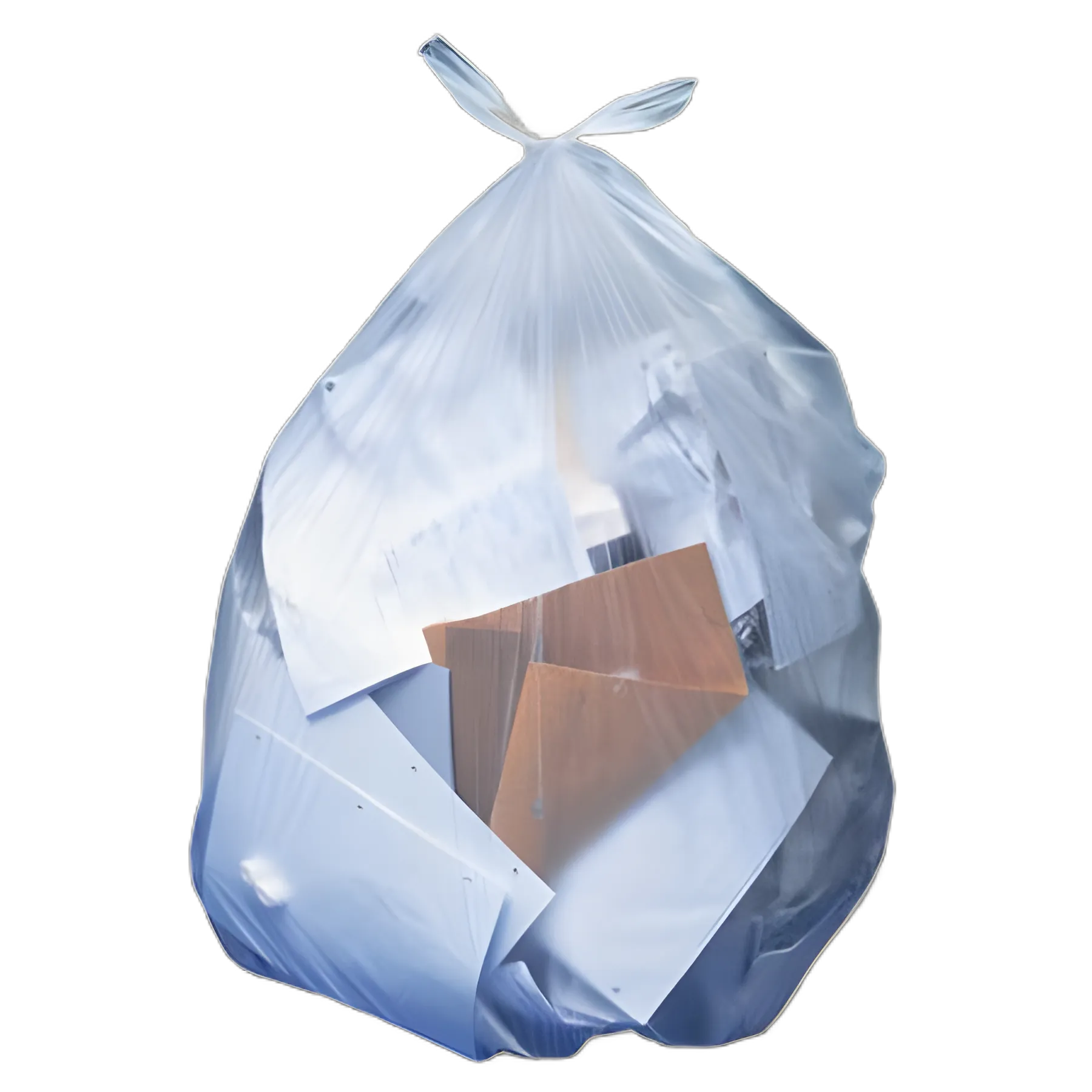 Linear Low-Density Can Liners, 56 gal, 1.1 mil, 43" x 47", Clear, 100/Carton