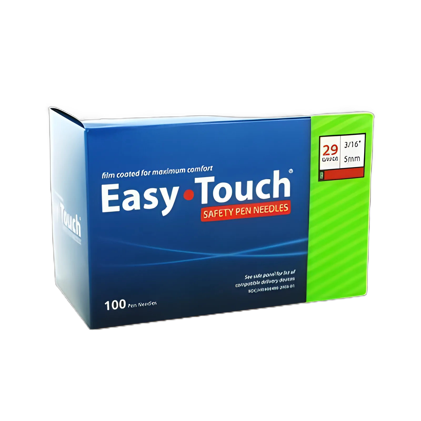 EasyTouch™ 29G 5mm Safety Insulin Pen Needle - Latex-Free, Automatic Safety