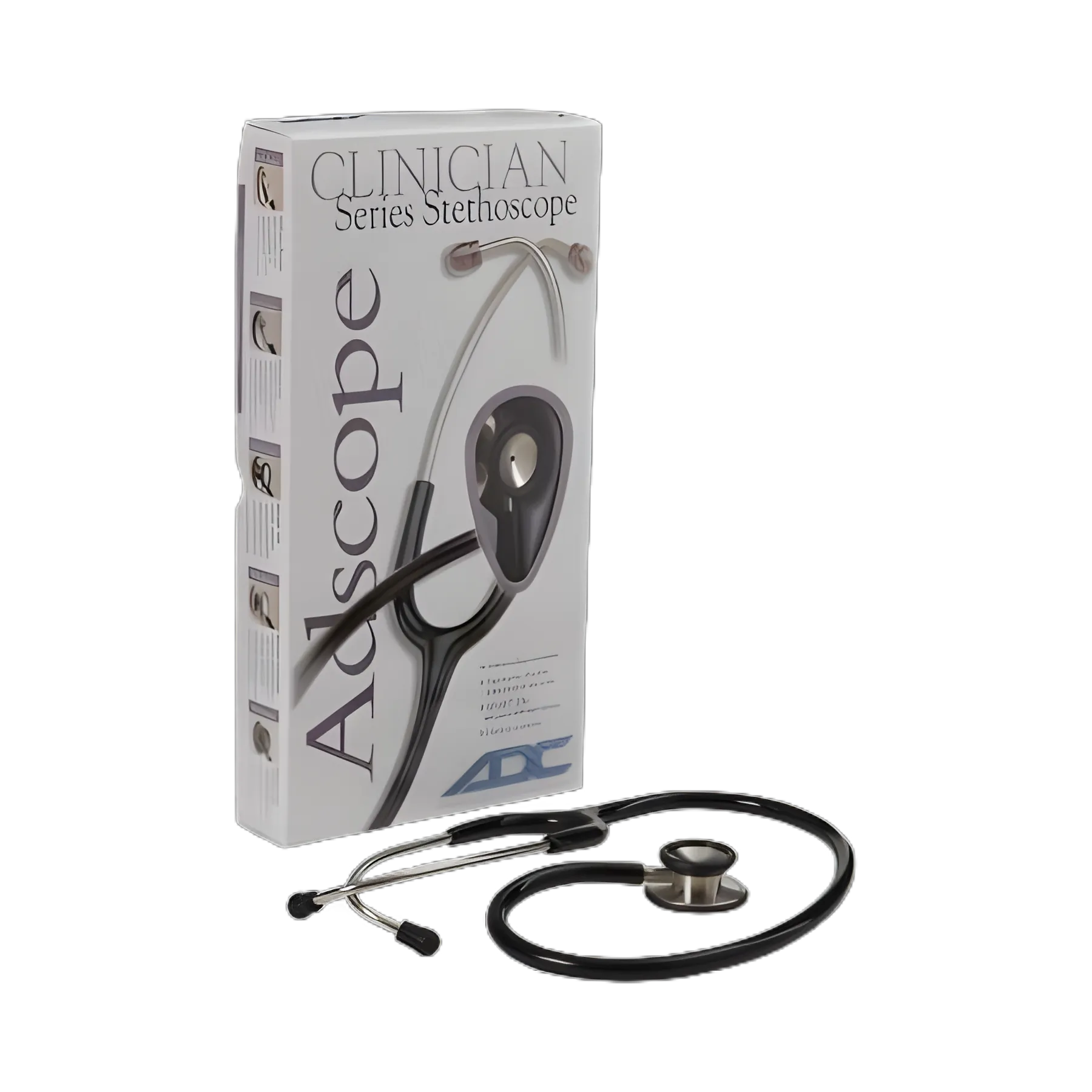Clinician Stethoscope Adscope® 603 Black 1-Tube 22 Inch Tube Double Sided Chestpiece