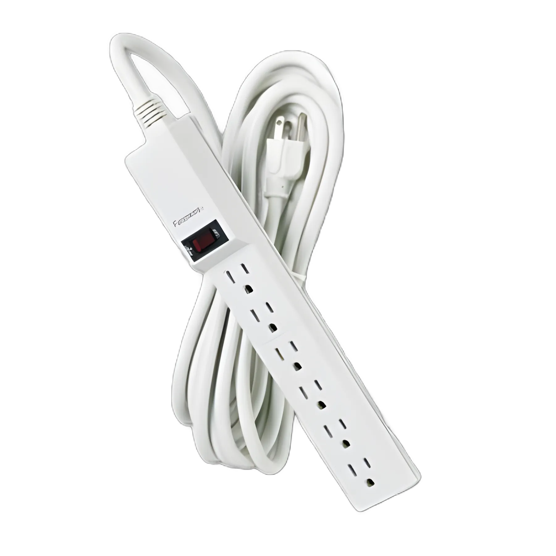 Power Strip, 6 Outlets, 15 ft Cord, Platinum
