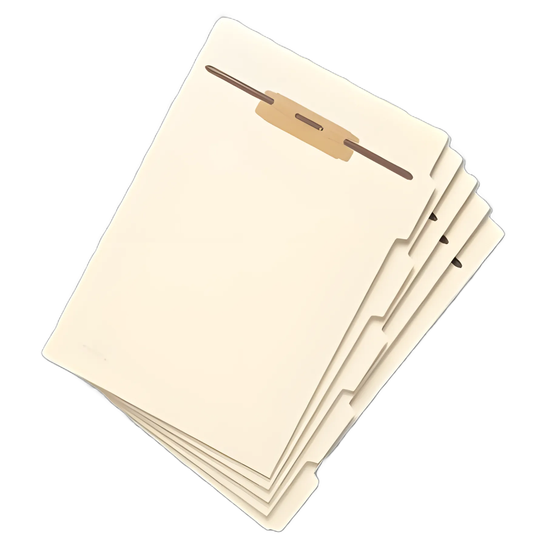 Stackable Folder Dividers with Fasteners, Convertible End/Top Tab, 1 Fastener, Letter Size, Manila, 4 Dividers/Set, 50 Sets