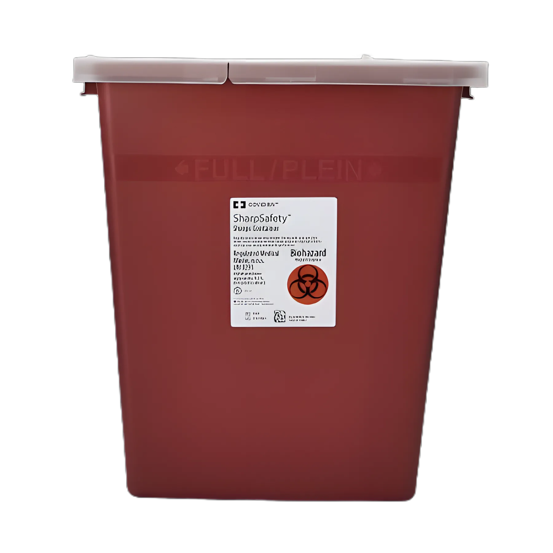 Sharps Container SharpSafety™ Red Base 17-1/2 H X 15-1/2 W X 11 D Inch Vertical Entry 8 Gallon - 8980-