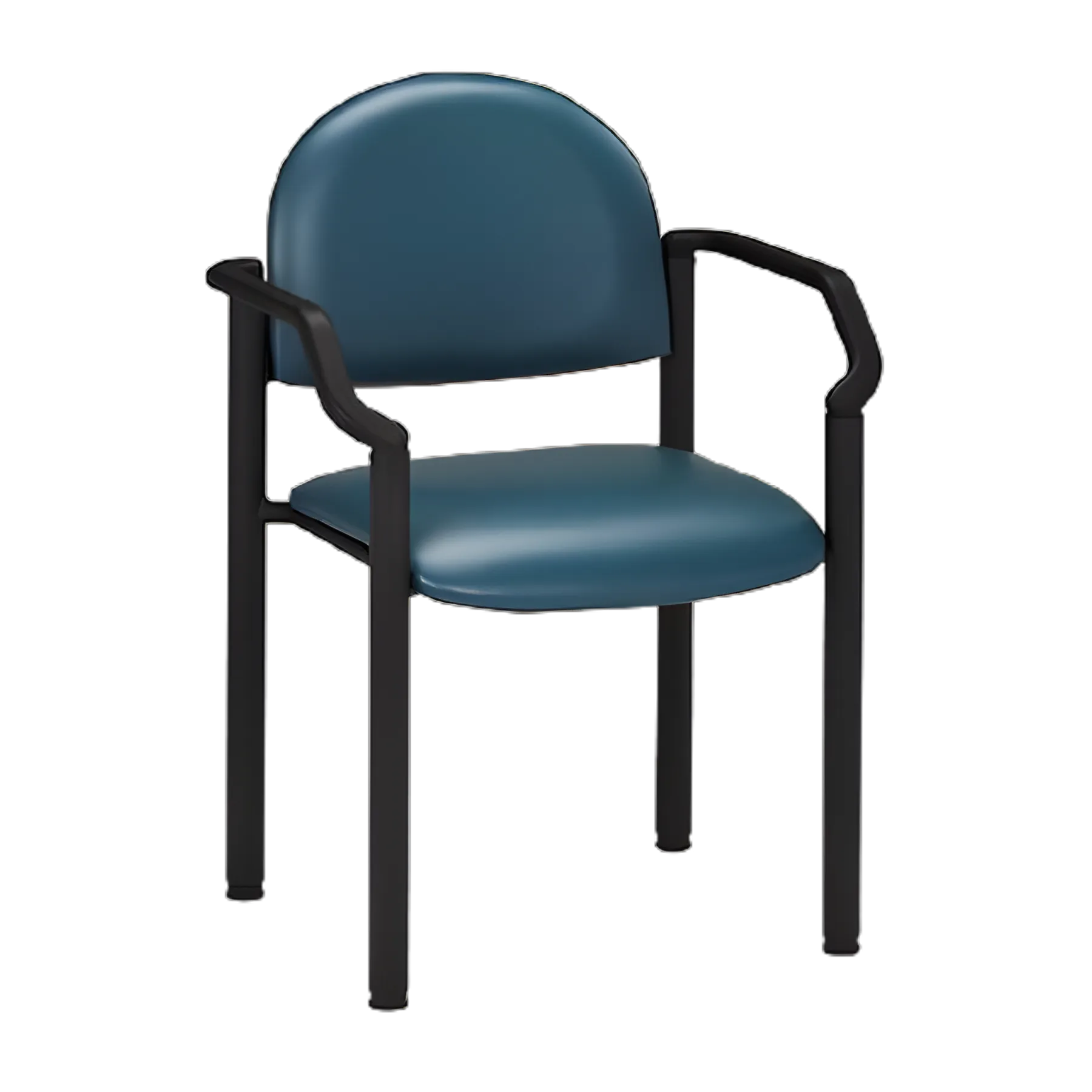 Premium Series Black Vinyl Side Chair with Armrests for Medical Offices