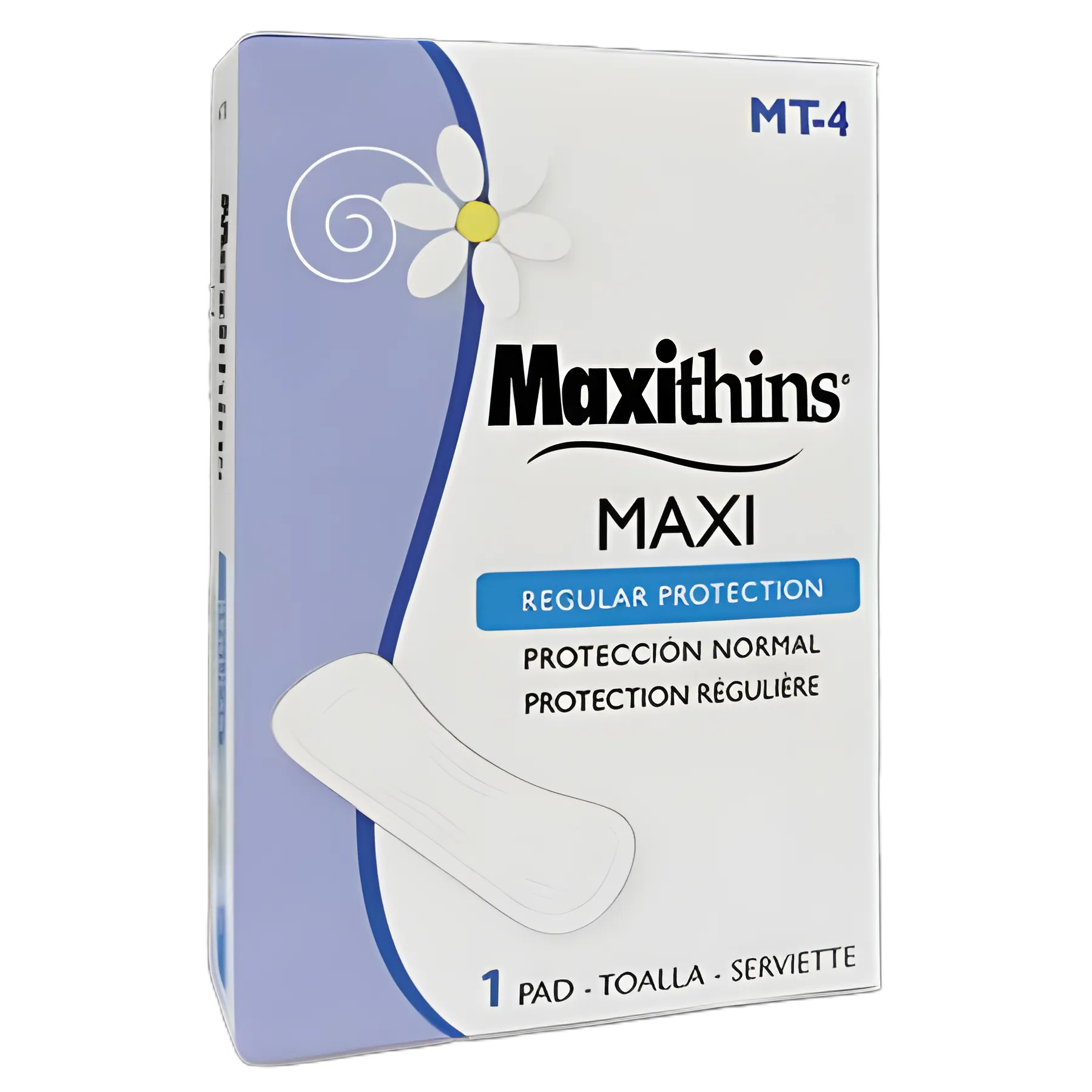 Maxithins Vended Sanitary Napkins #4, Maxi, 250 Individually Boxed Napkins/Carton