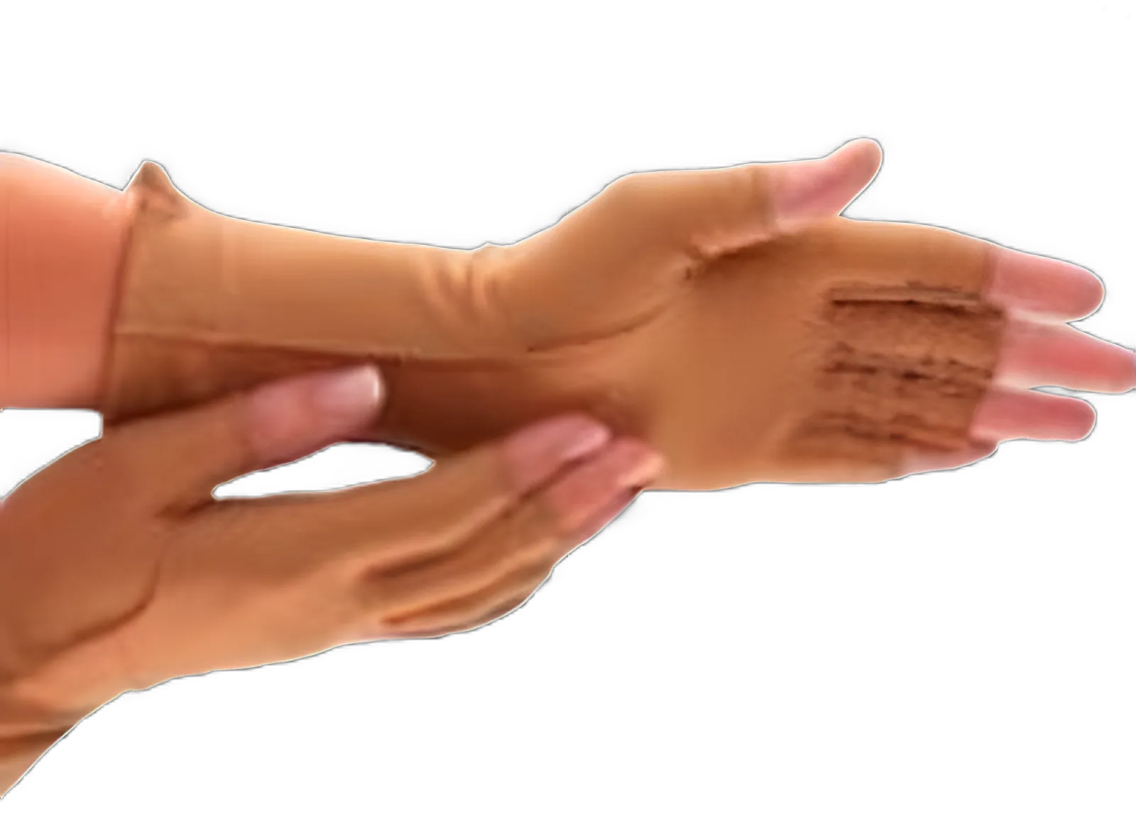 Compression Glove Isotoner® Therapeutic Open Finger Medium Over-the-Wrist Length Right Hand Nylon / Spandex