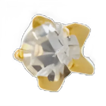 MediStuds® 24K Gold Plated Stainless Steel Ear Piercing Studs with Clear Cubic Zirconia