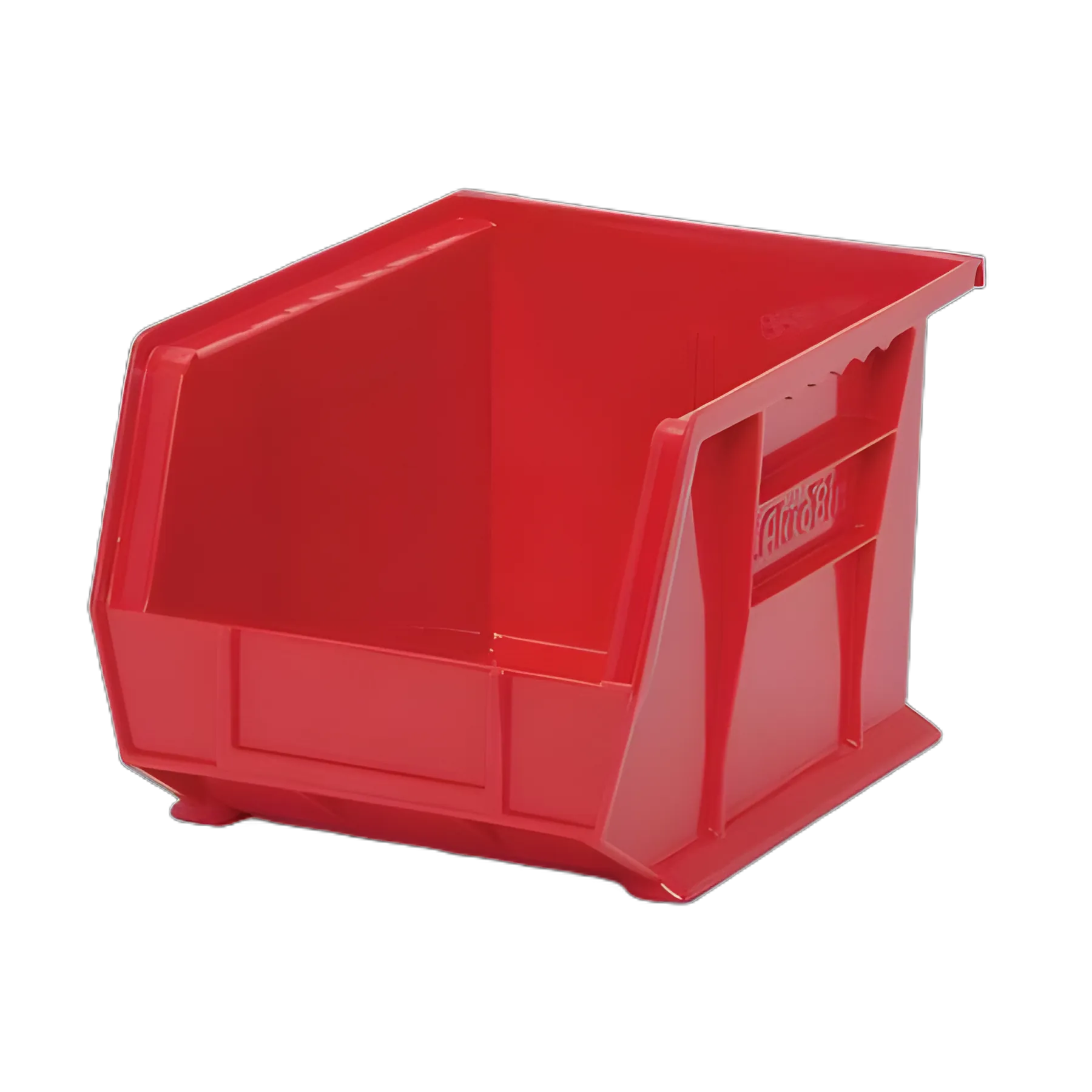 Industrial Grade Polymer Storage Bin for Medical Supplies, Red, 7x8.25x10.75 Inch