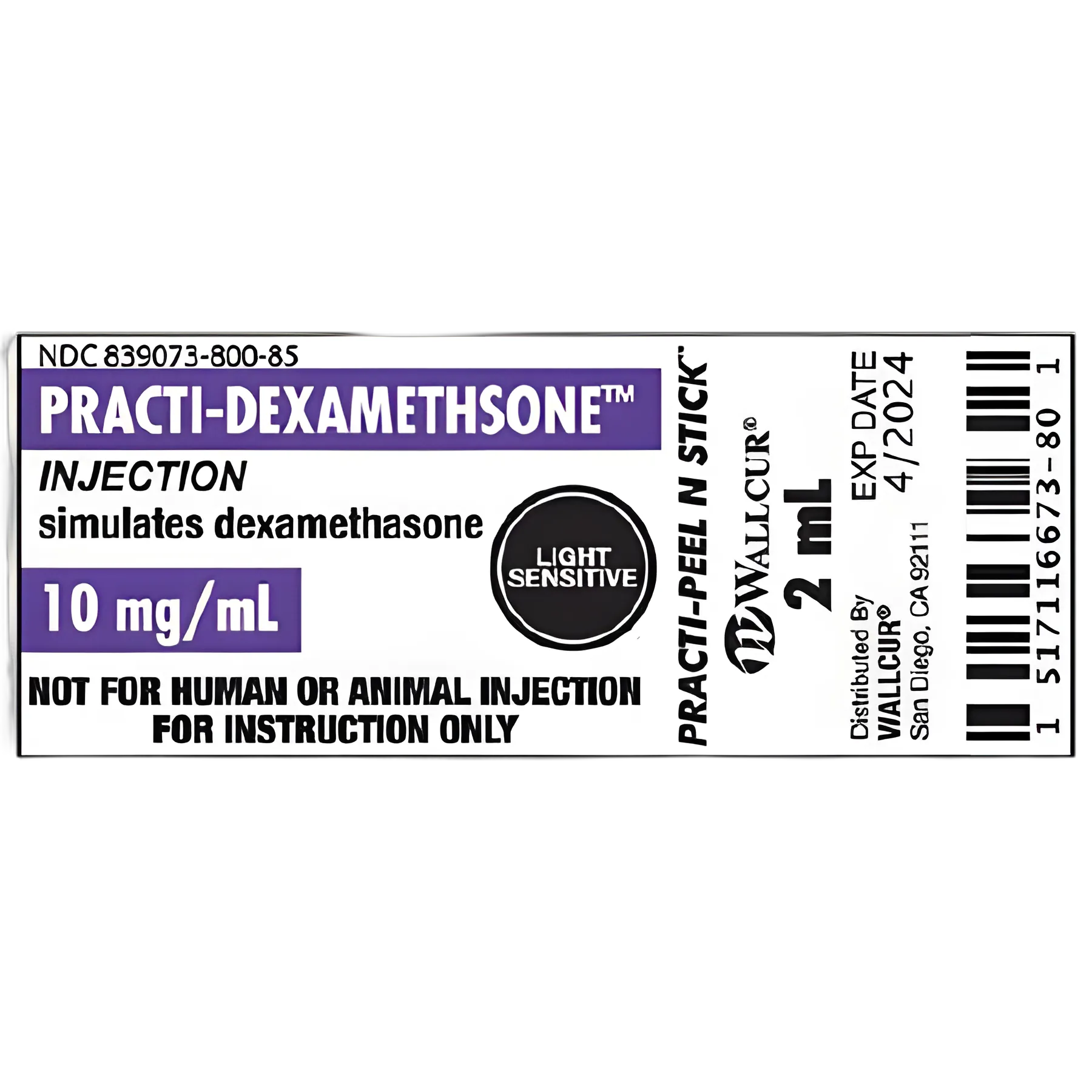 Practi-Dexamethasone Training Labels for Clinical Education