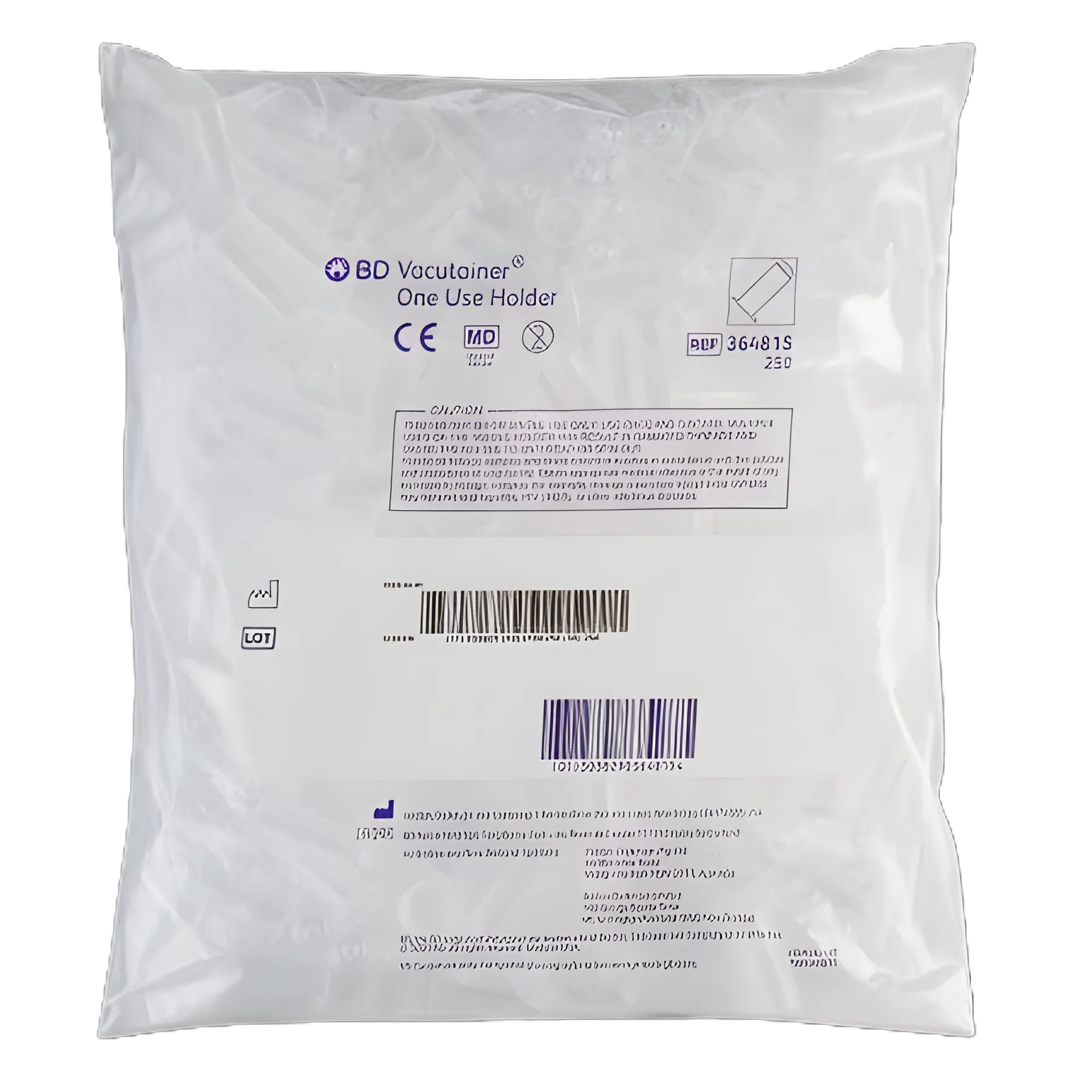 BD Vacutainer® Tube Holder Standard Size, Clear, Non-Stackable, Single Use, 250 / Shelf Pack For 13 mm and 16 Diameter Tubes