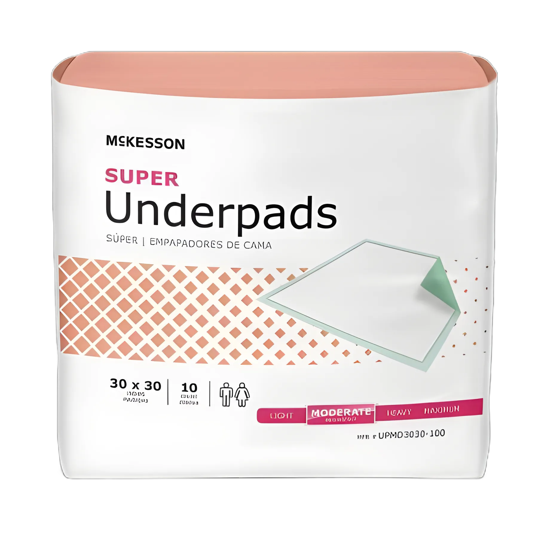 McKesson Super Disposable Underpads 30x30, Moderate Absorbency