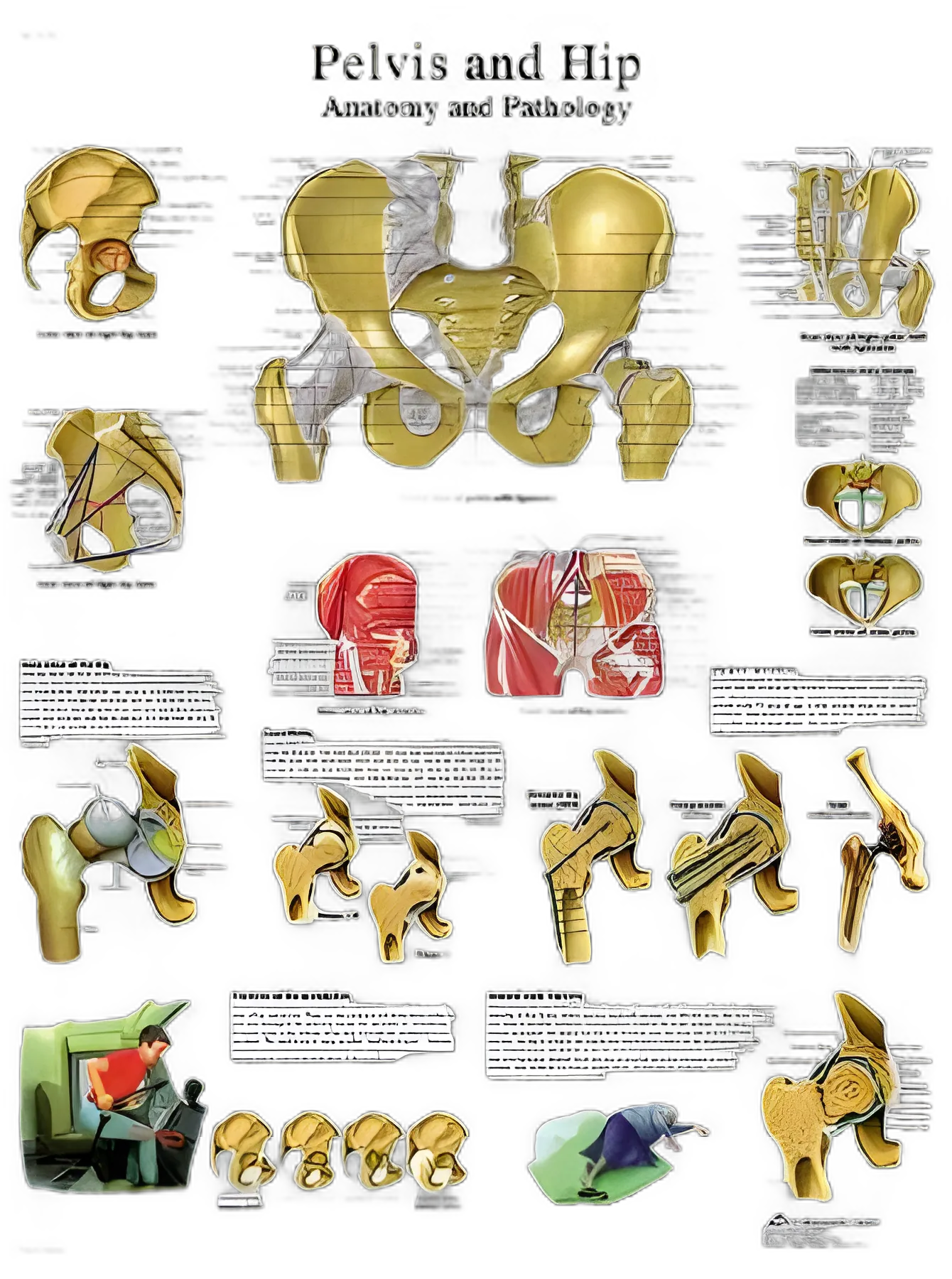 Anatomical Chart Pelvic and Hip 20 X 27 Inch Laminated