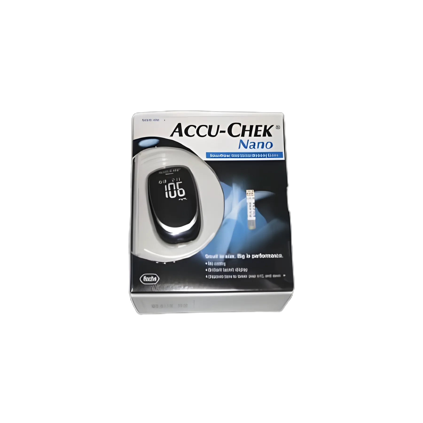 Blood Glucose Meter Accu-Chek® Nano 5 Second Results Stores up to 500 Results No Coding Required