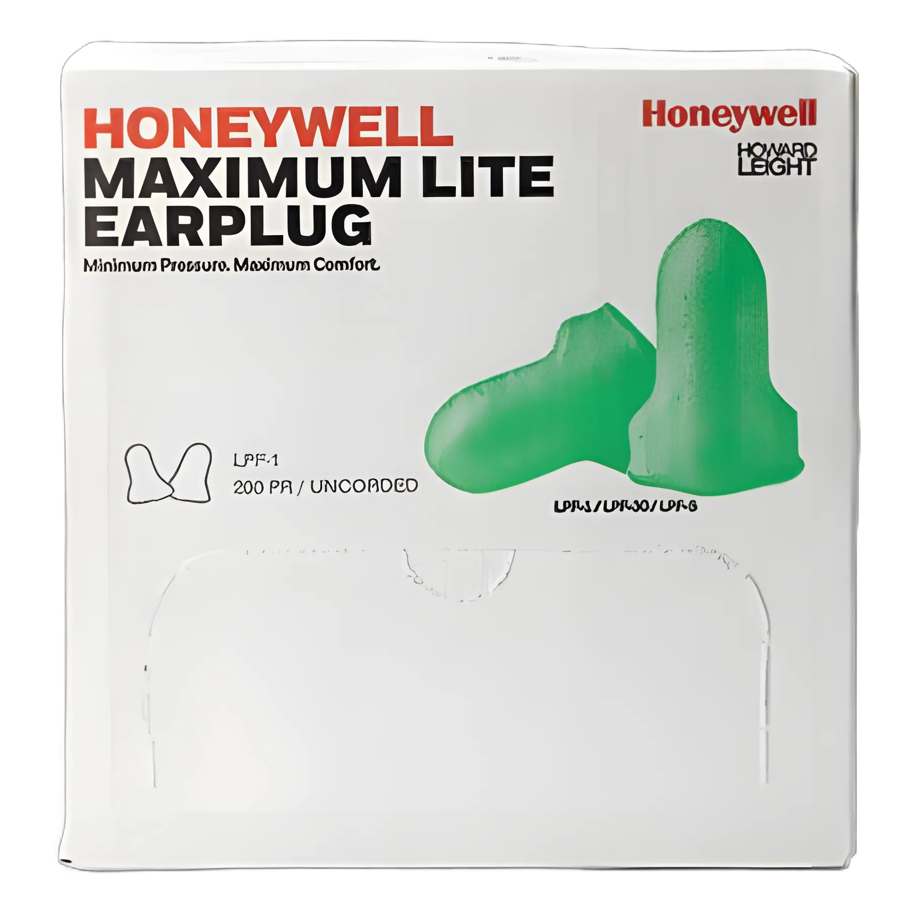 MAXIMUM Lite Single-Use Earplugs, Cordless, 30NRR, Green, 200 Pairs