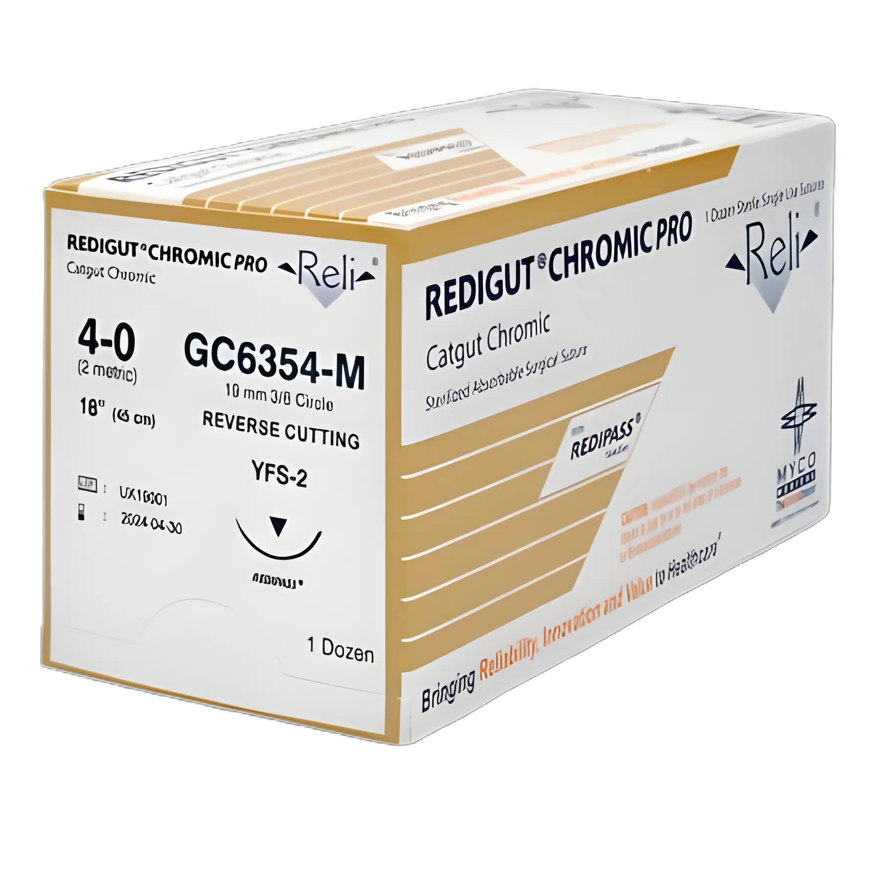 Reli® Chromic Gut Suture with C-6 3/8 Circle Reverse Cutting Needle, Size 4-0