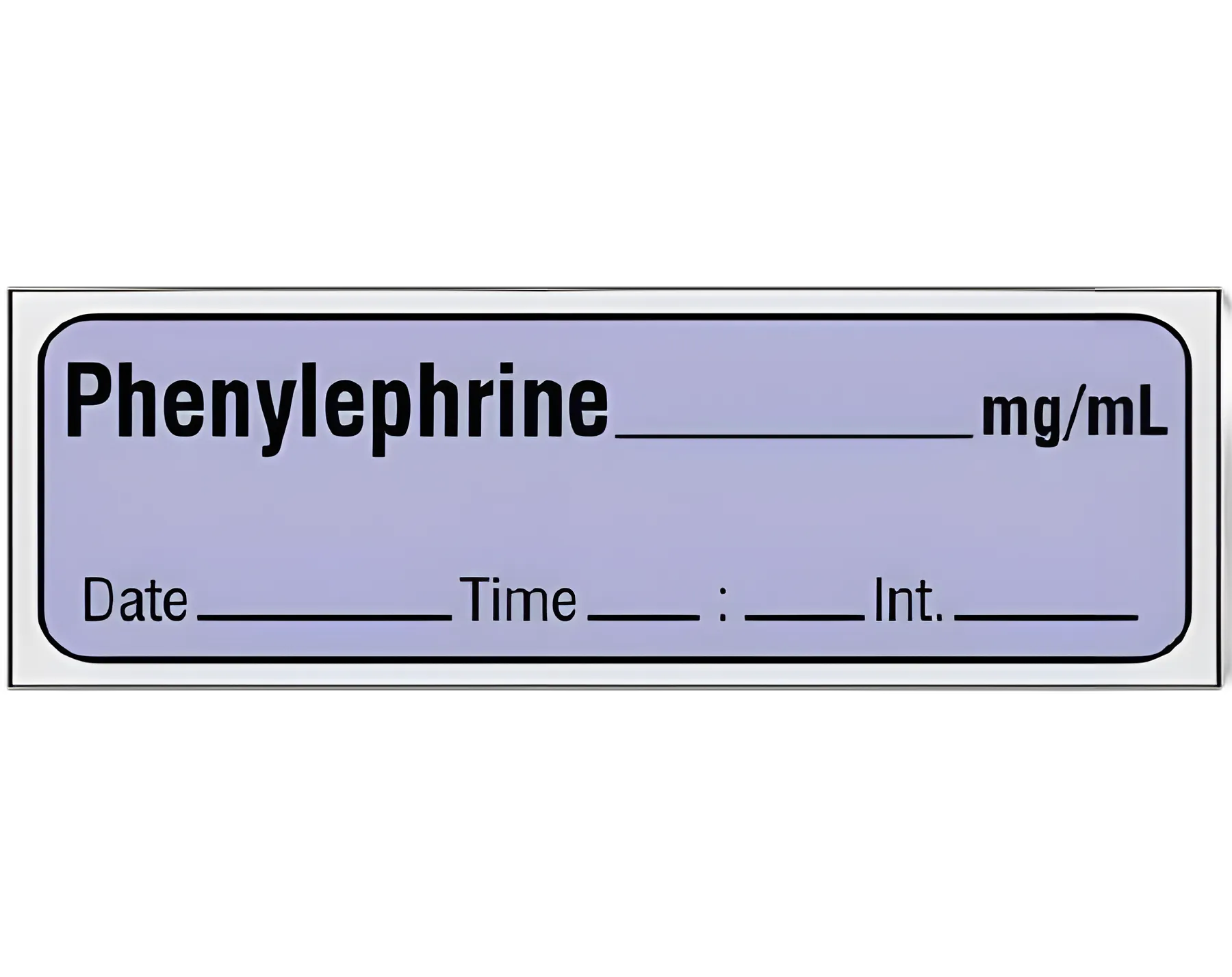 Shamrock Anesthesia Drug Label - Phenylephrine mg/mL, Violet, 1/2 X 1 Inch
