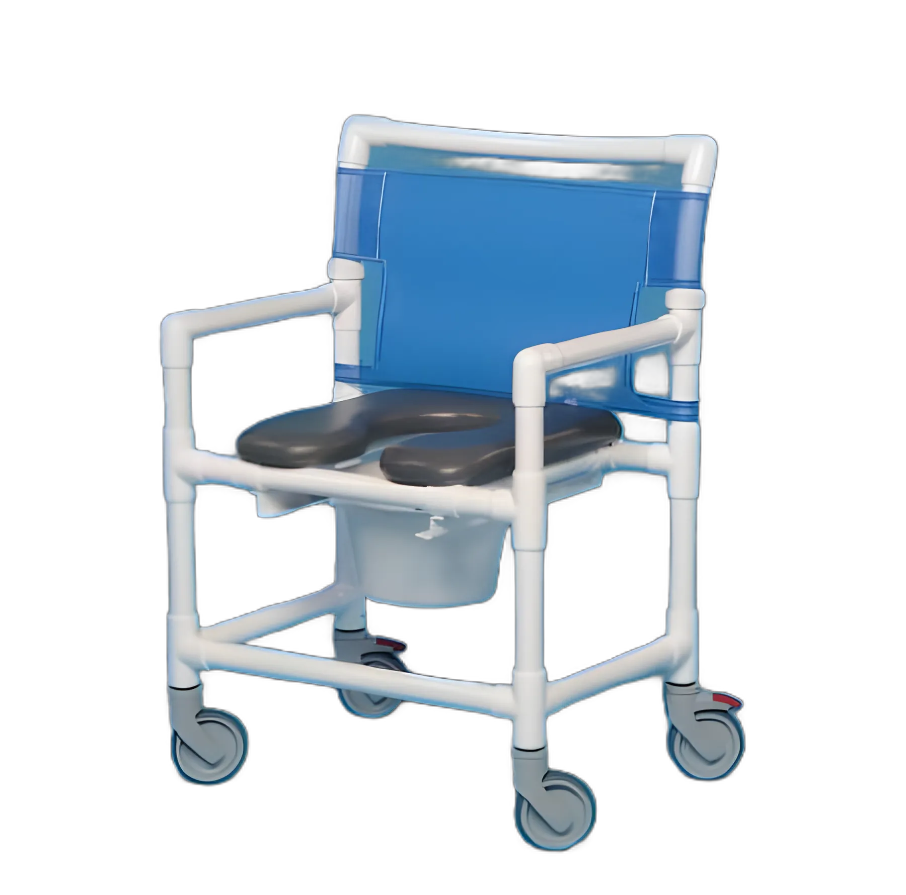 IPU® Commode/Shower Chair with Mesh Backrest - 400 lbs. Capacity