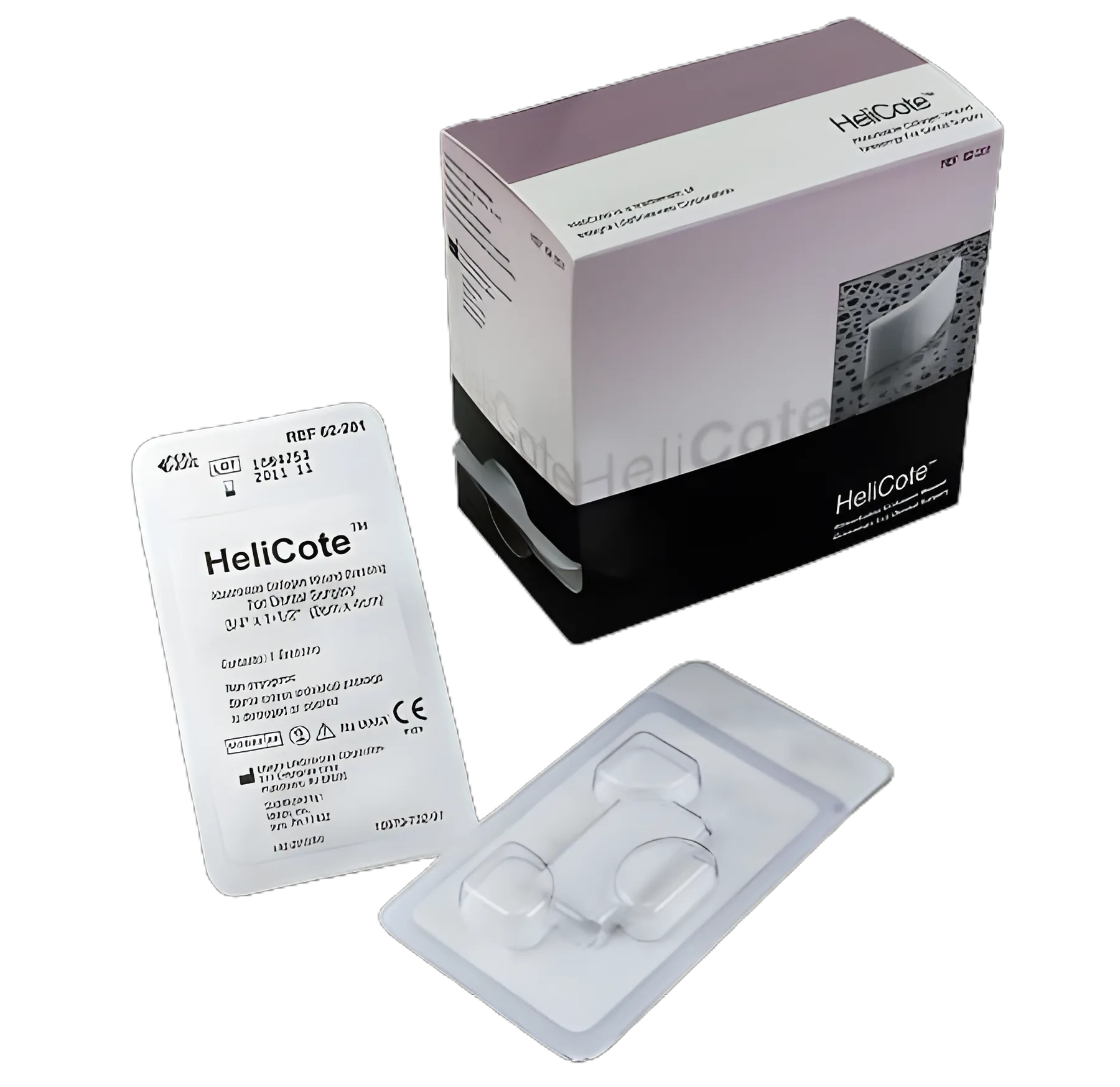 Absorbable Collagen Dressing HeliCote® 3/4 X 1-1/2 Inch Rectangle Sterile